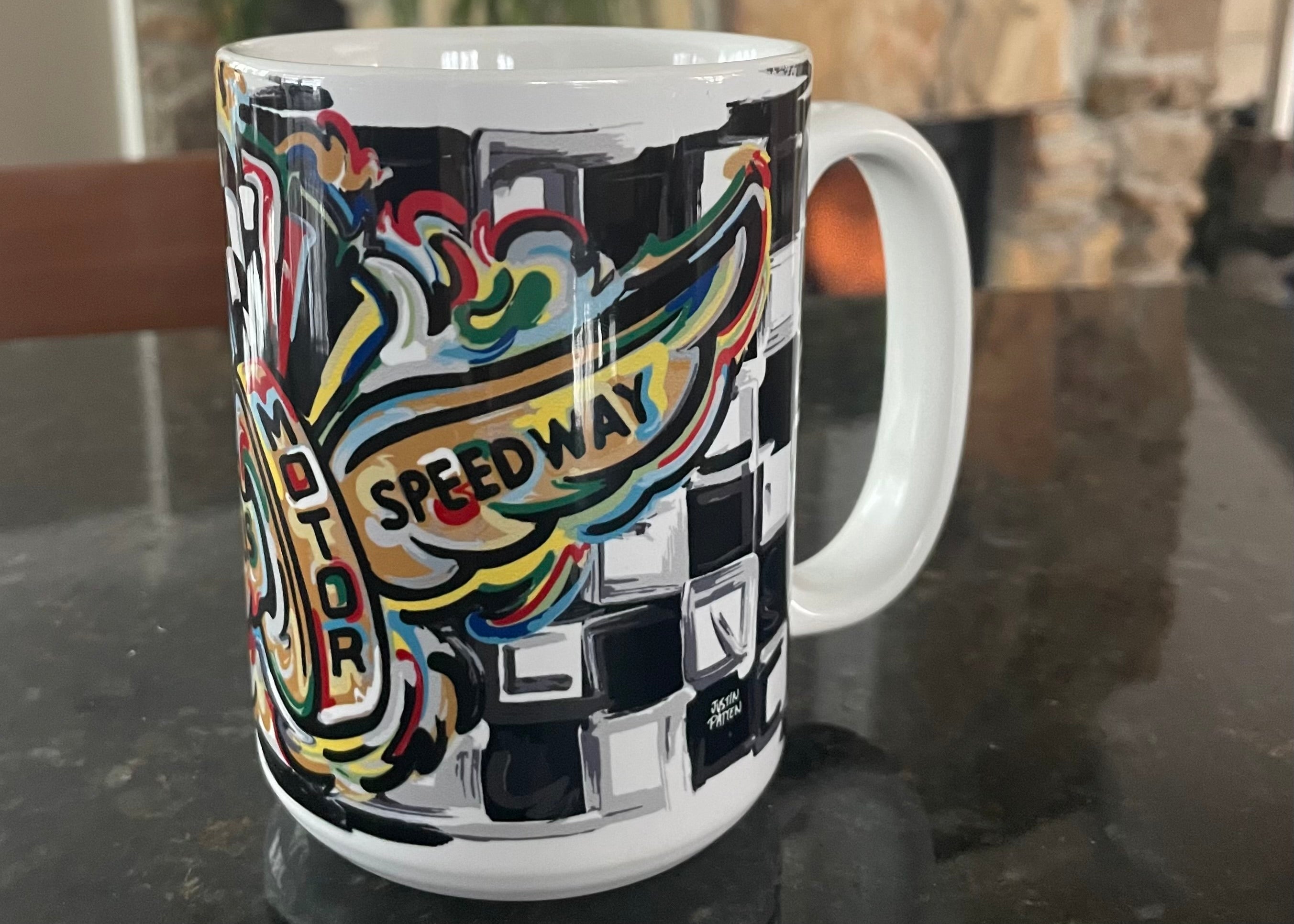 Indianapolis Motor Speedway Ceramic Mug by Justin Patten (IMS)