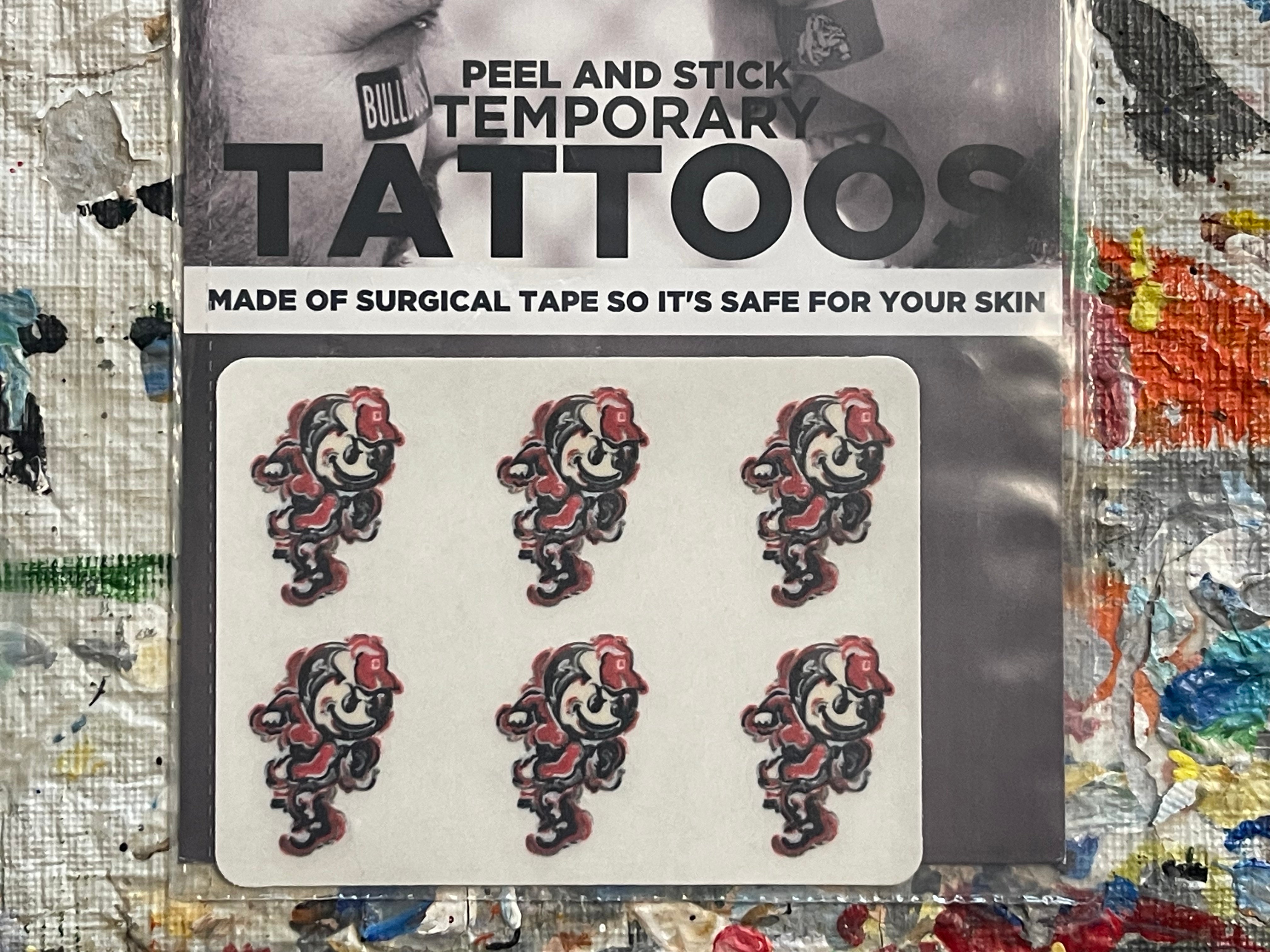 The Ohio State University Brutus Body Cal Sticker by Justin Patten (Face Sticker/ Tattoo)