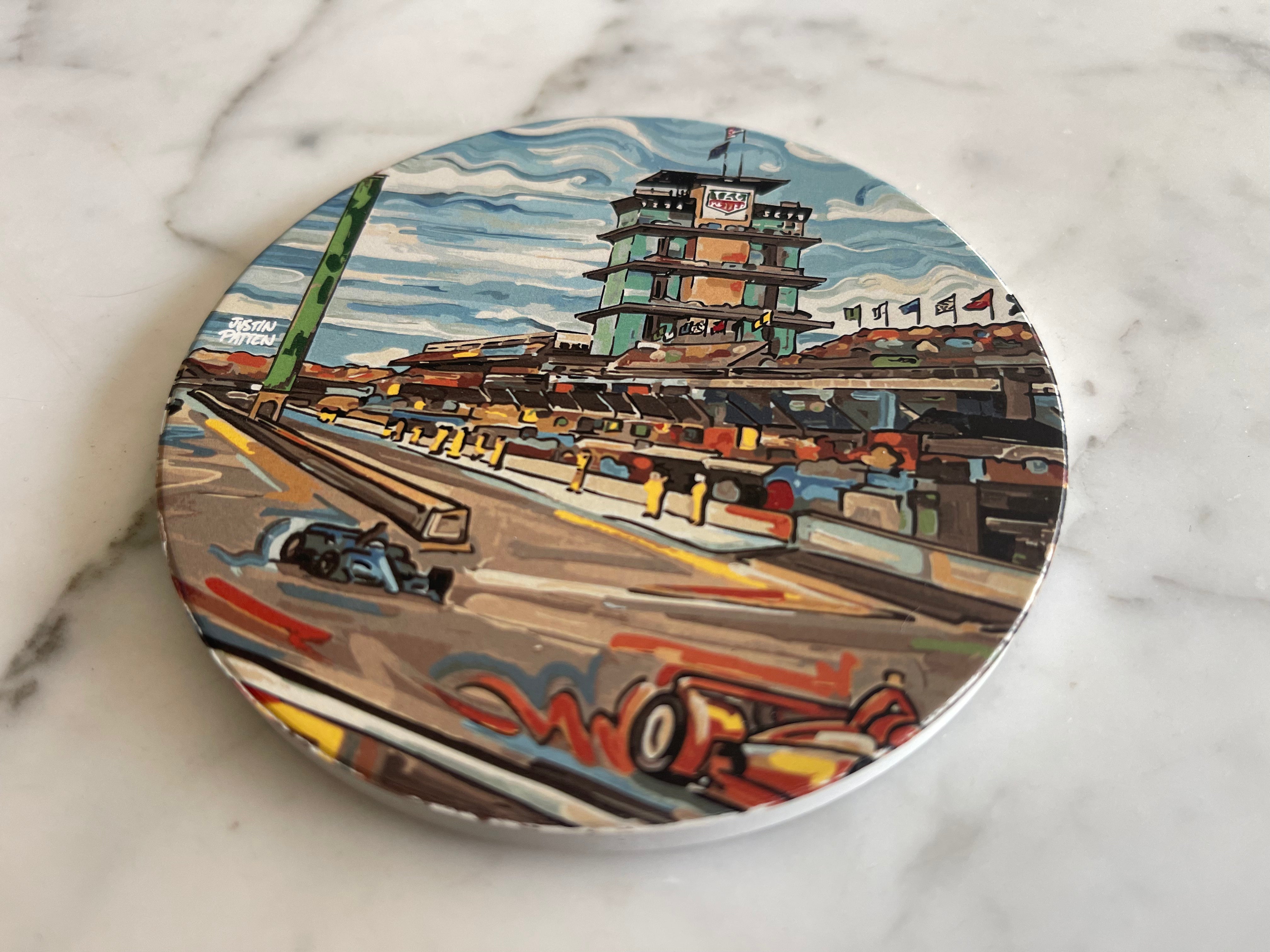Indianapolis Motor Speedway Straightaway Stone Coaster by Justin Patten (INDY 500)