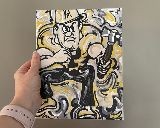 Purdue University 8" x 10" Purdue Pete Wrapped Canvas Print by Justin Patten