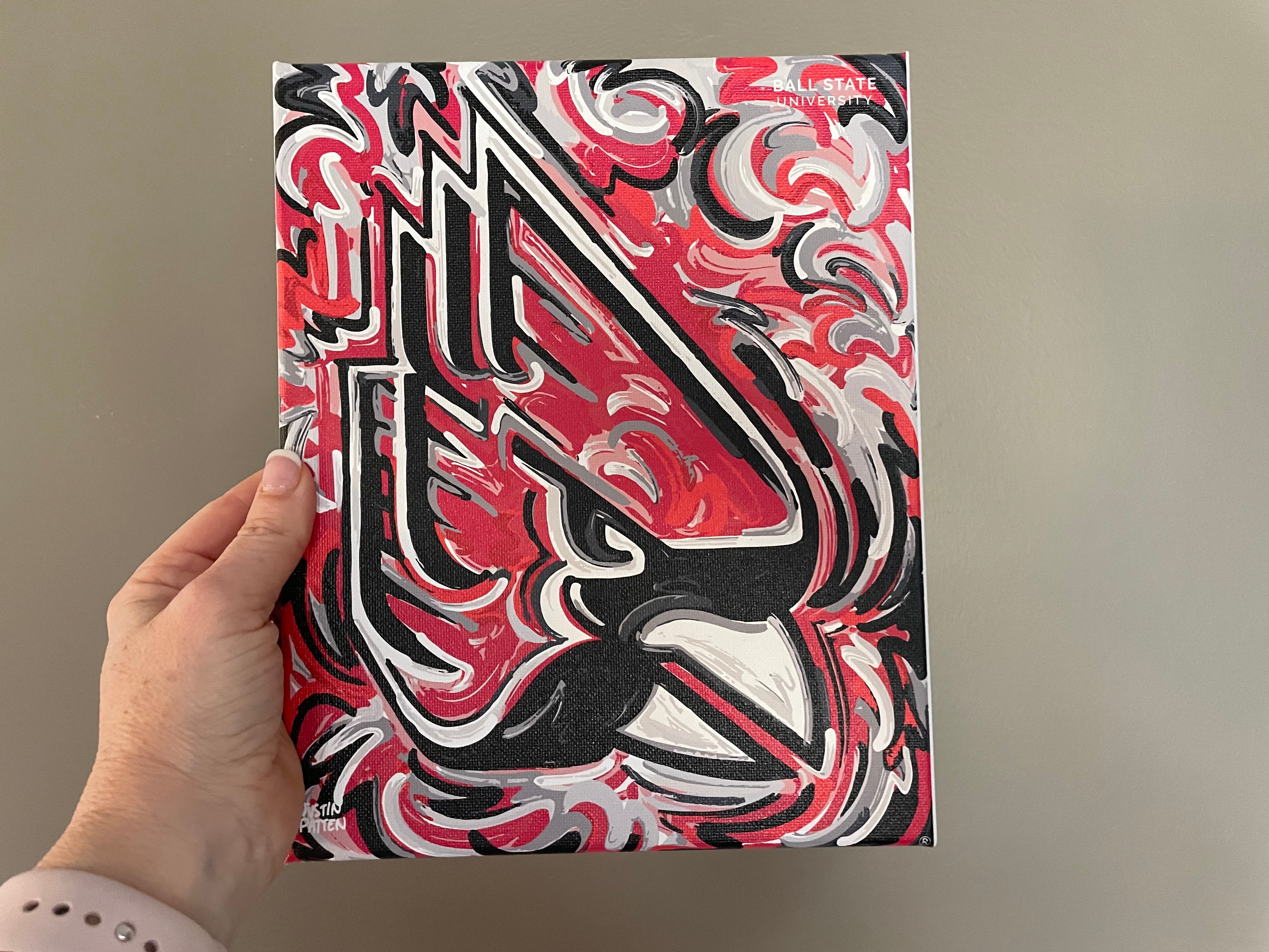 Ball State University 8" x 10" Cardinal Wrapped Canvas Print by Justin Patten