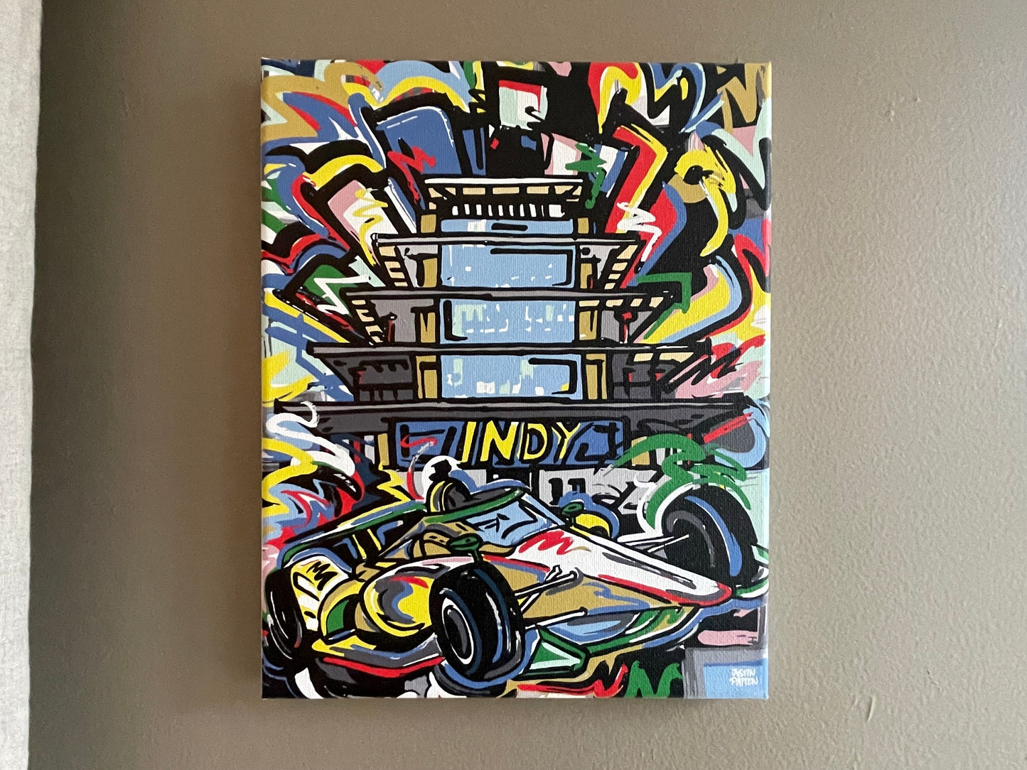 Indianapolis Motor Speedway 8"x 10" Pagoda Wrapped Canvas Print by Justin Patten