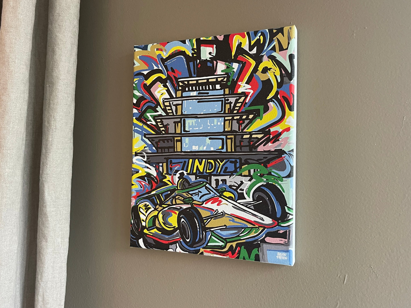 Indianapolis Motor Speedway 8"x 10" Pagoda Wrapped Canvas Print by Justin Patten