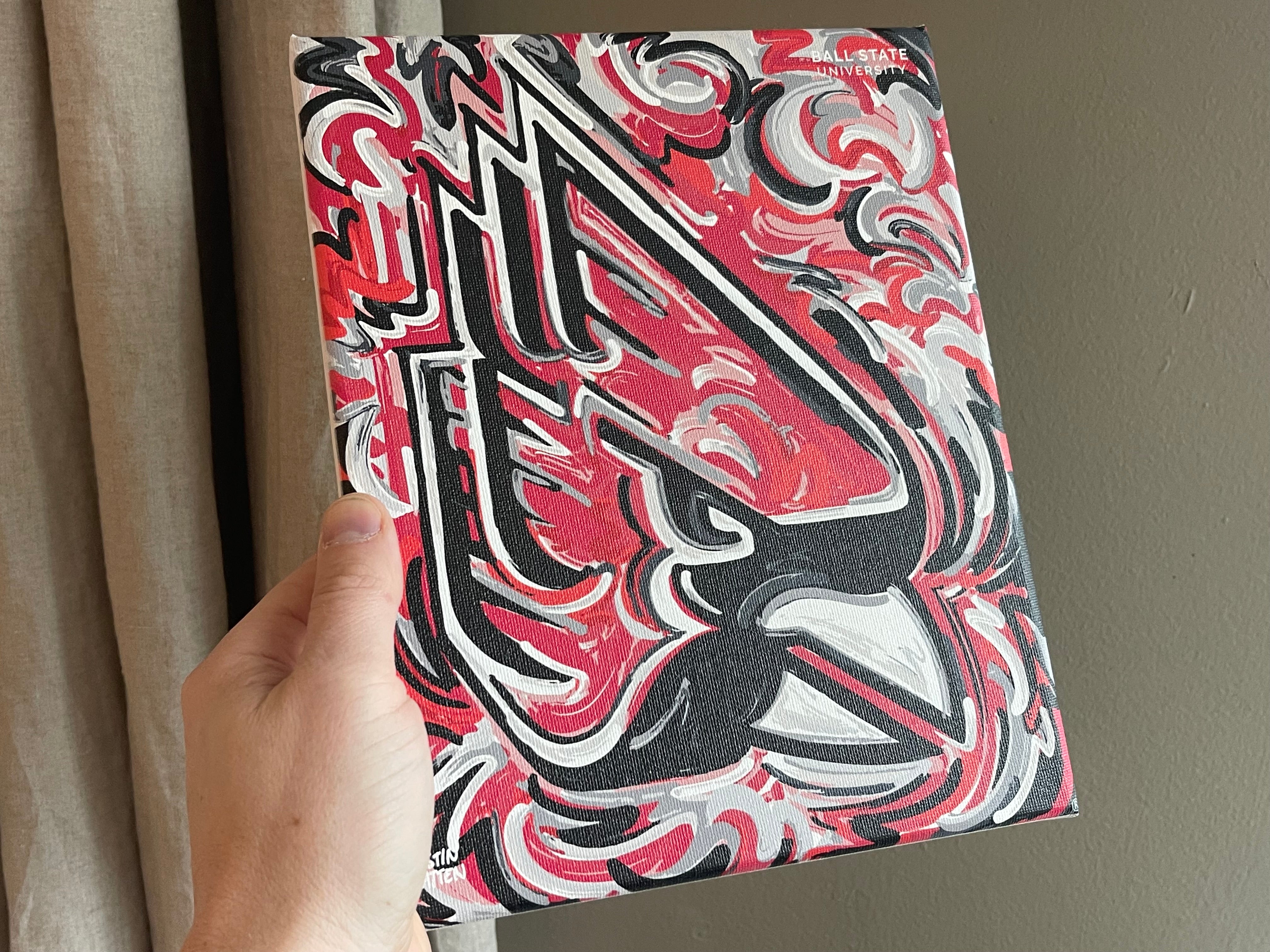 Ball State University 8" x 10" Cardinal Wrapped Canvas Print by Justin Patten