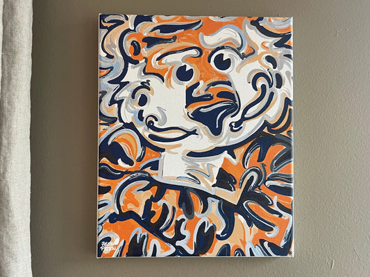 Auburn University 8"x 10" Aubie Wrapped Canvas Print by Justin Patten