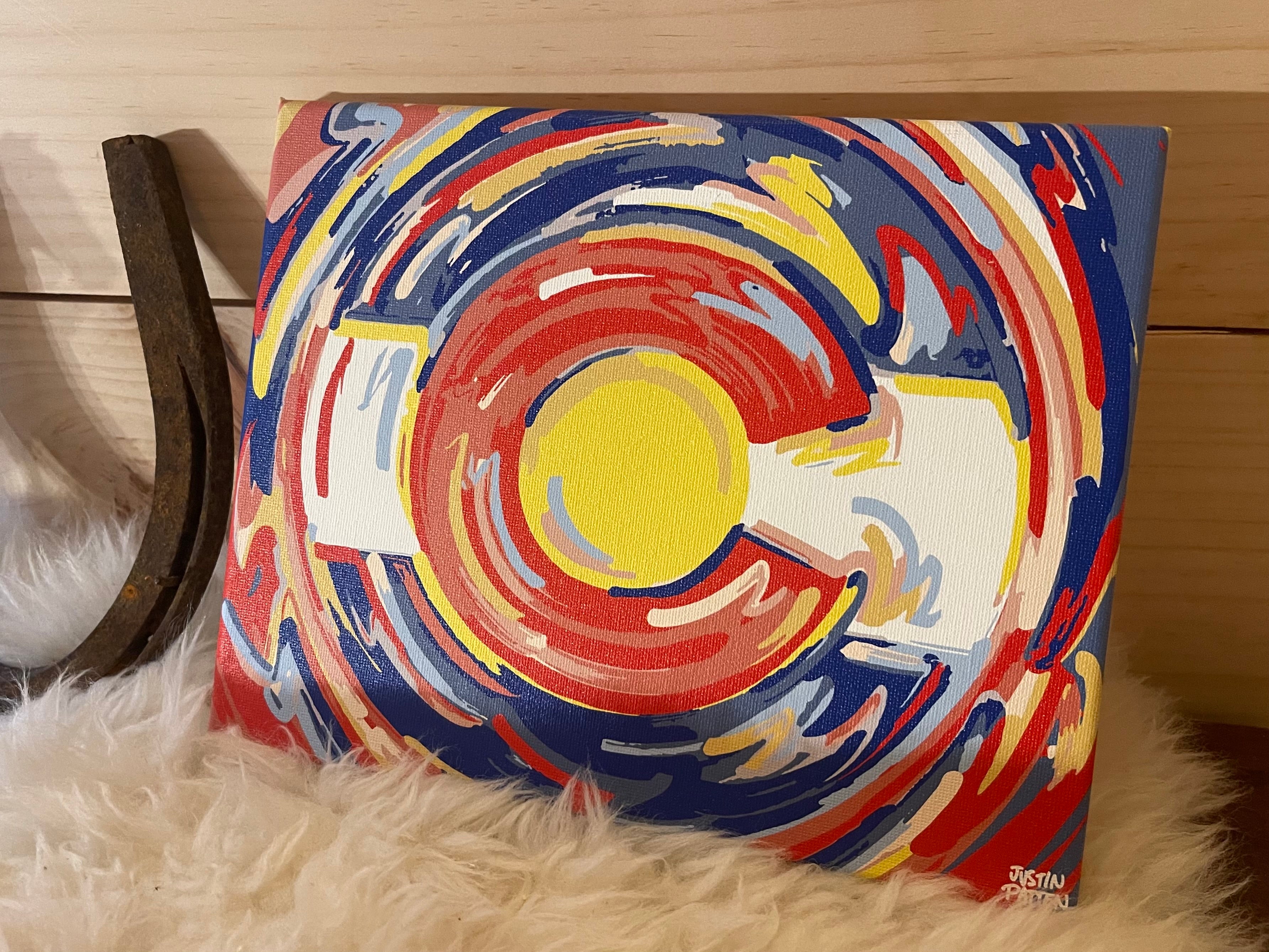 Colorado Flag 10"x8"  Wrapped Canvas Print by Justin Patten