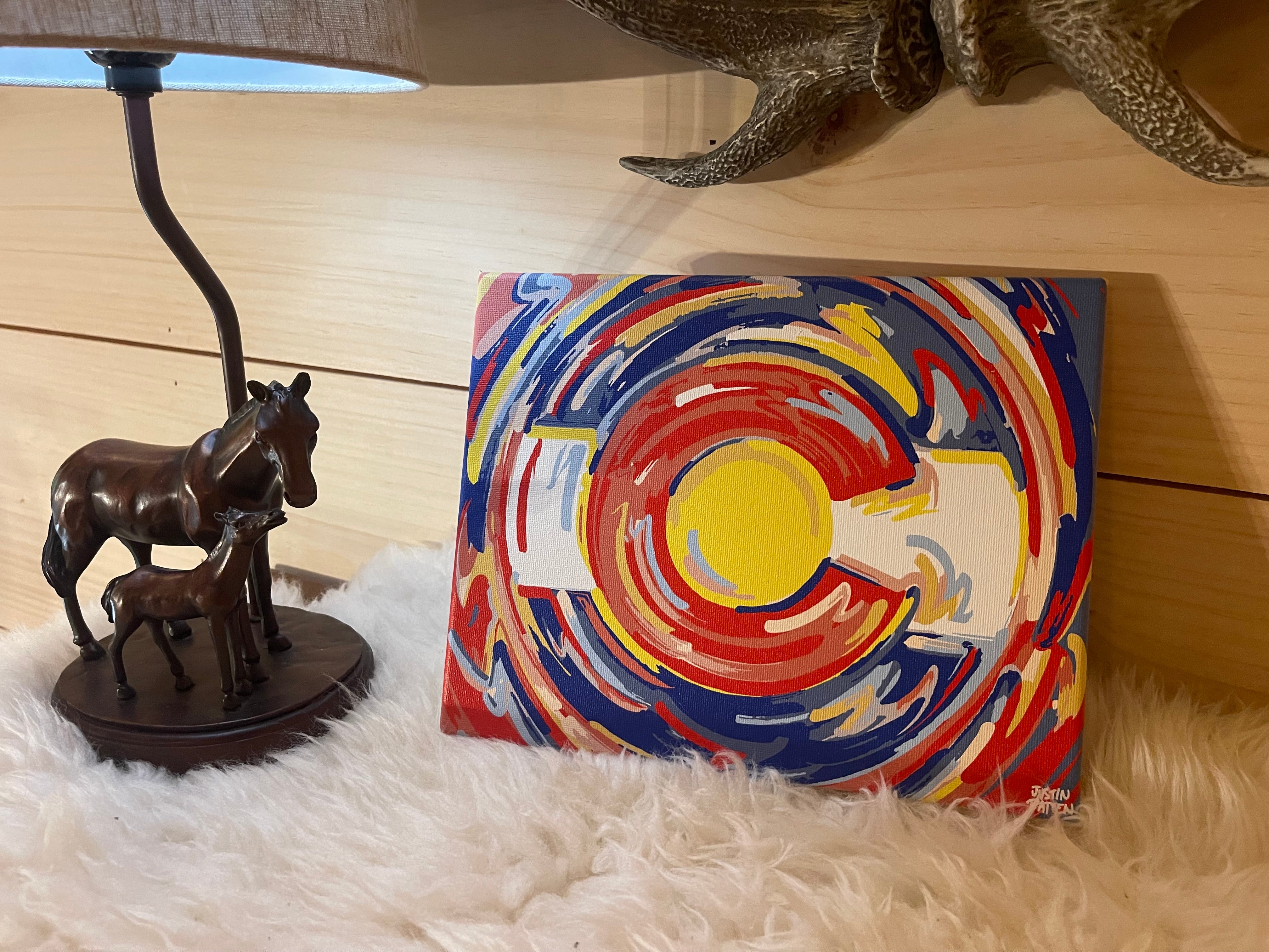 Colorado Flag 10"x8"  Wrapped Canvas Print by Justin Patten