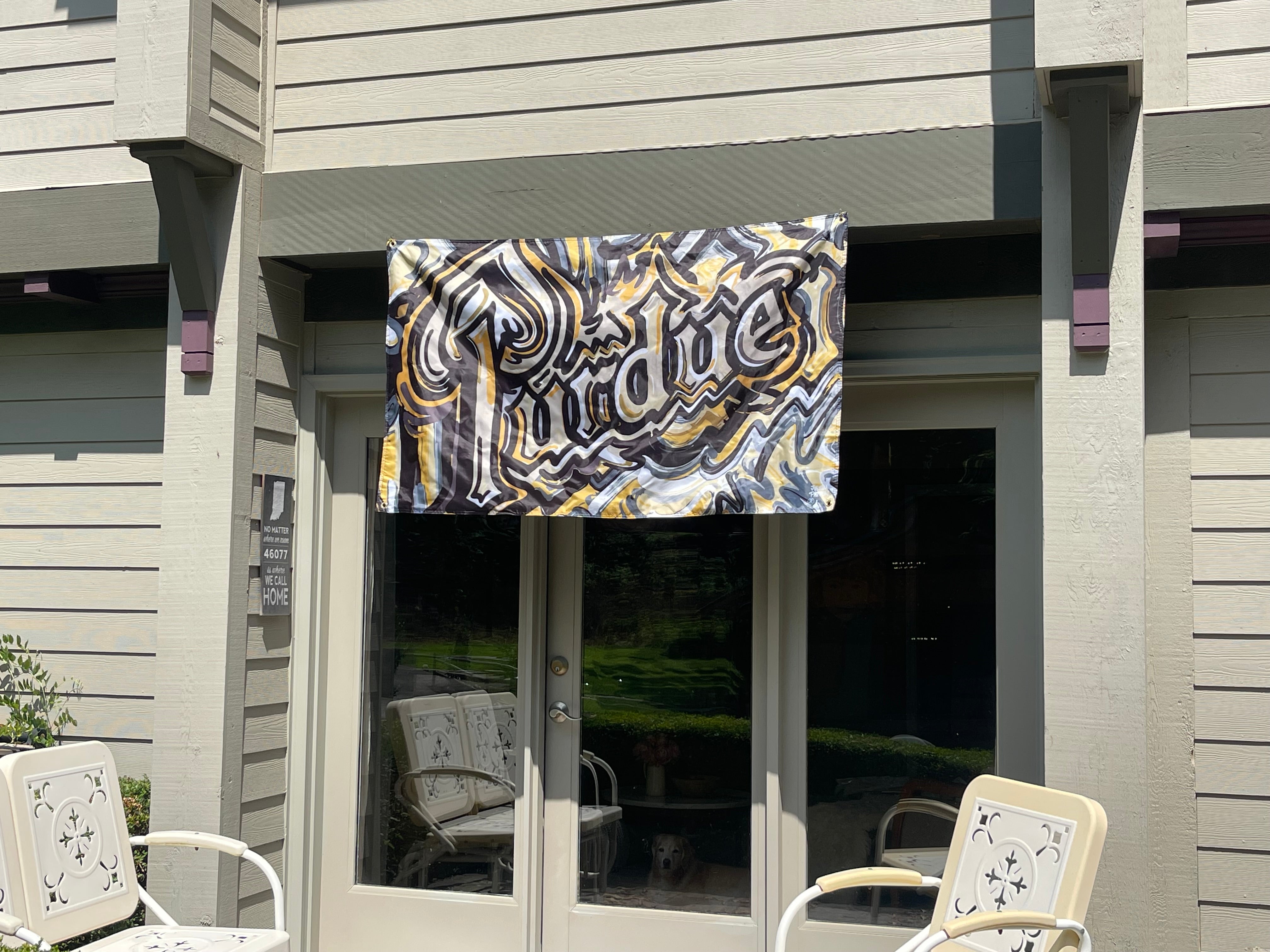 Purdue University Purdue Drum Banner Flag 5' x 3" by Justin Patten (4 grommets)