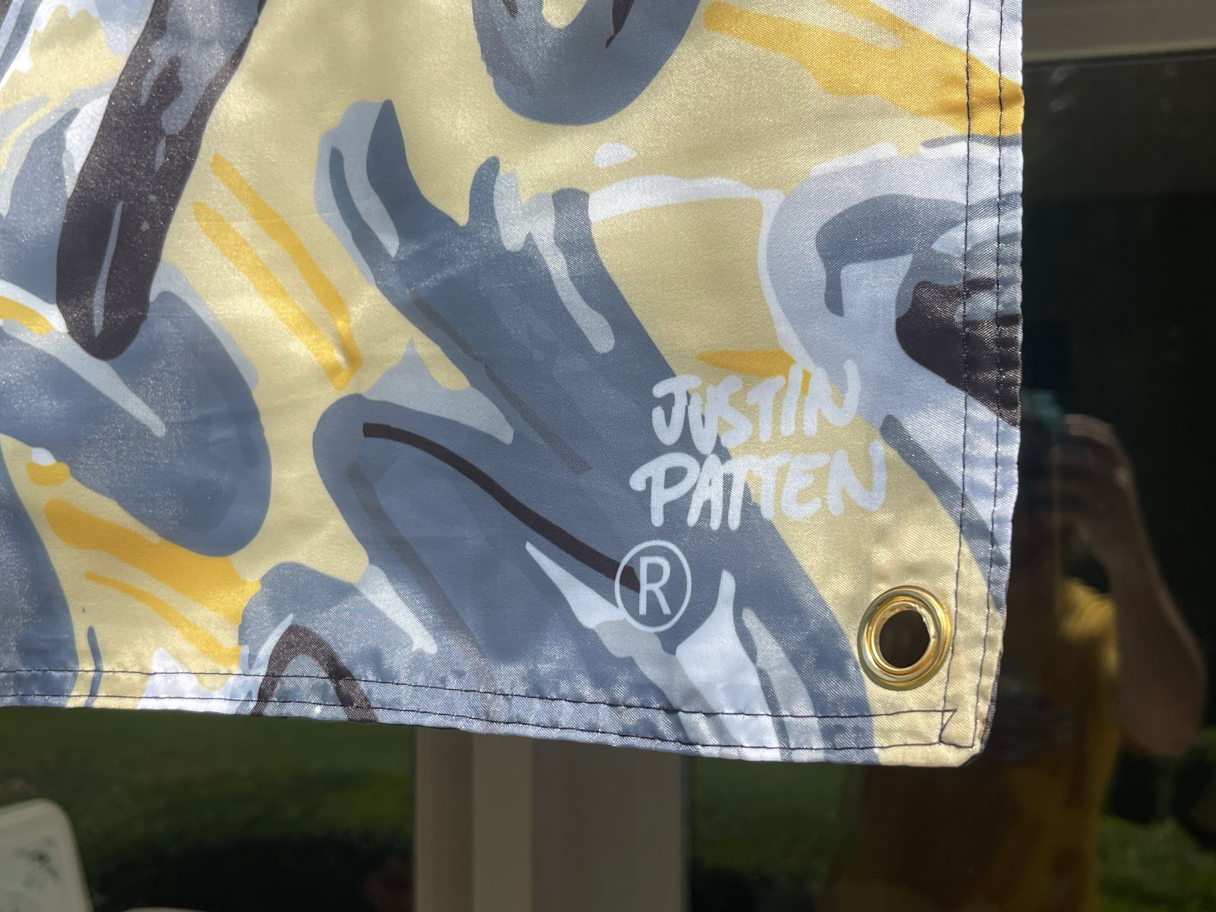 Purdue University Purdue Drum Banner Flag 5' x 3" by Justin Patten (4 grommets)
