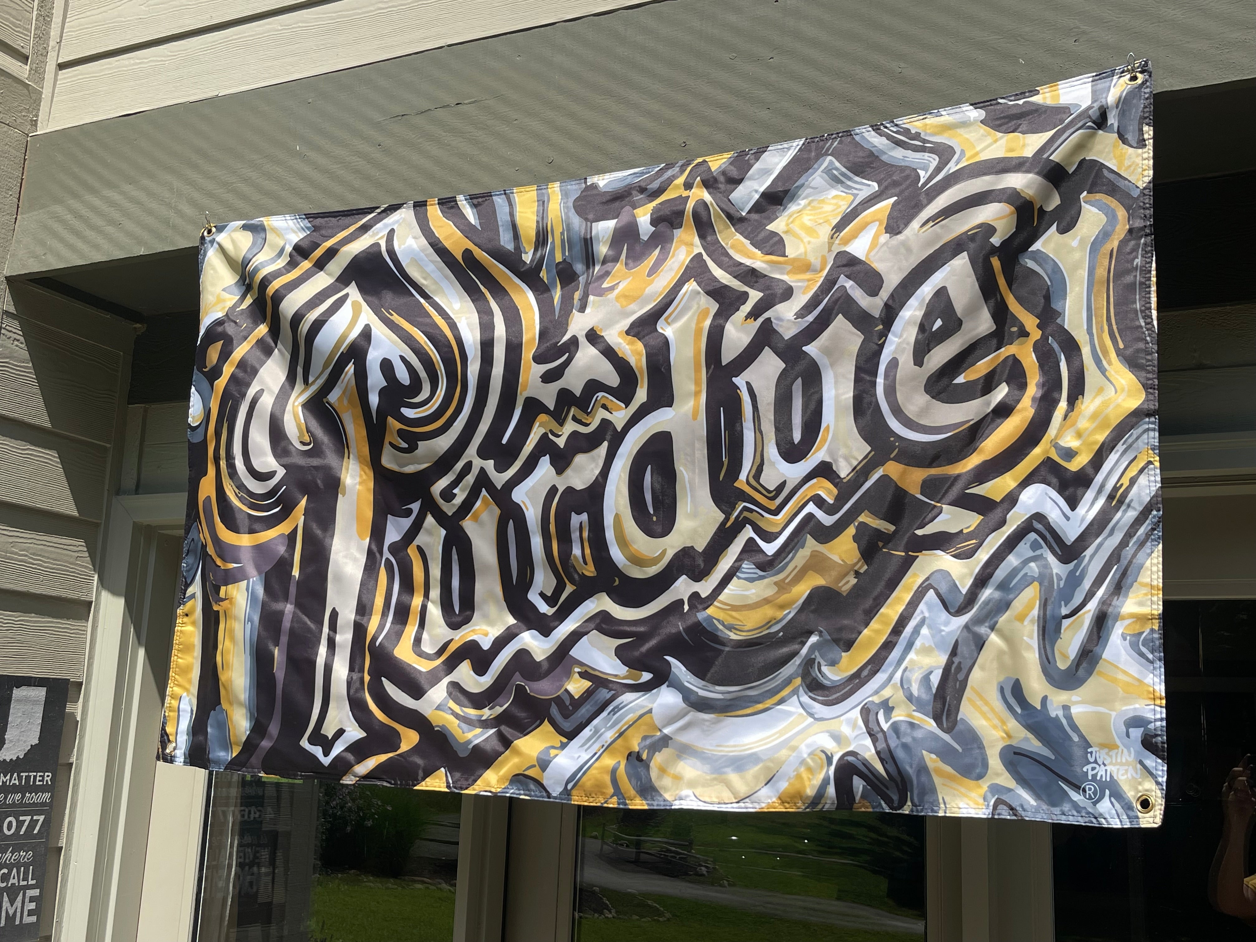 Purdue University Purdue Drum Banner Flag 5' x 3" by Justin Patten (4 grommets)