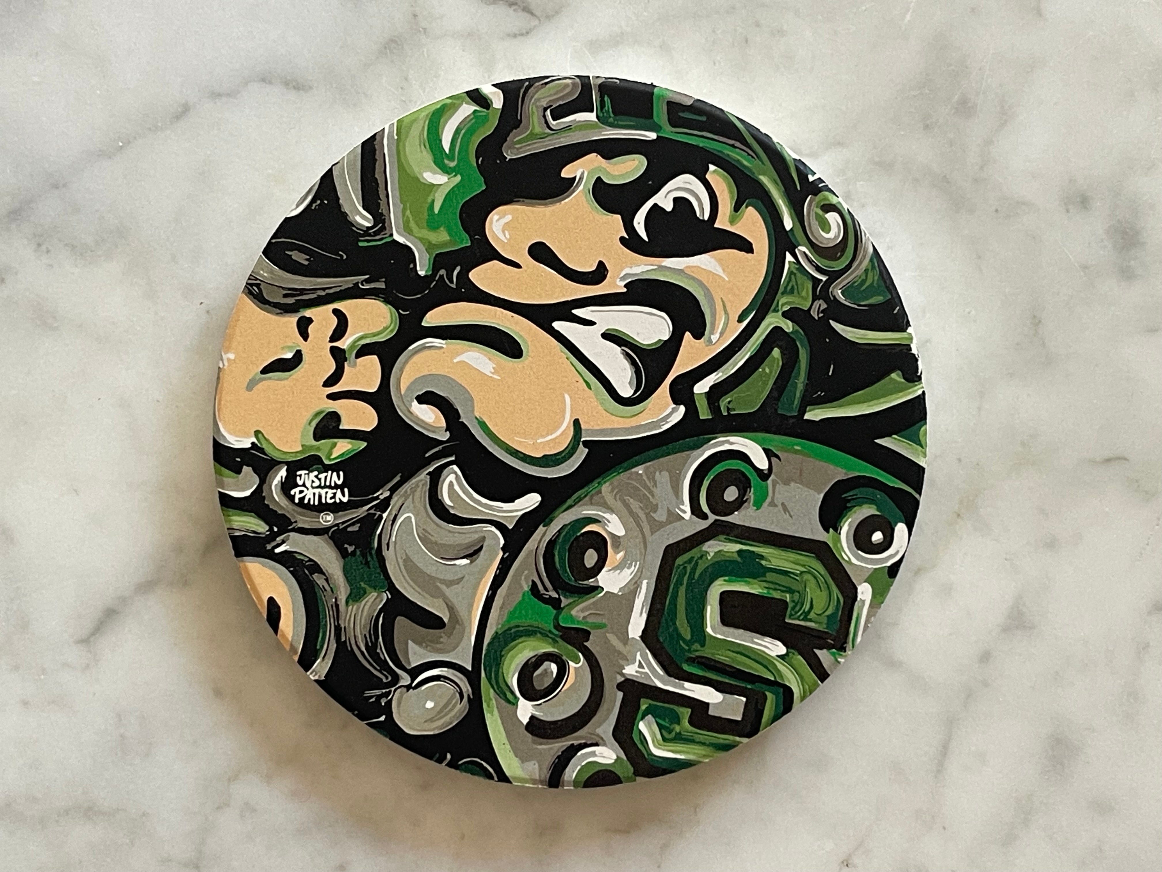 Michigan State University Mascot Stone Coaster by Justin Patten