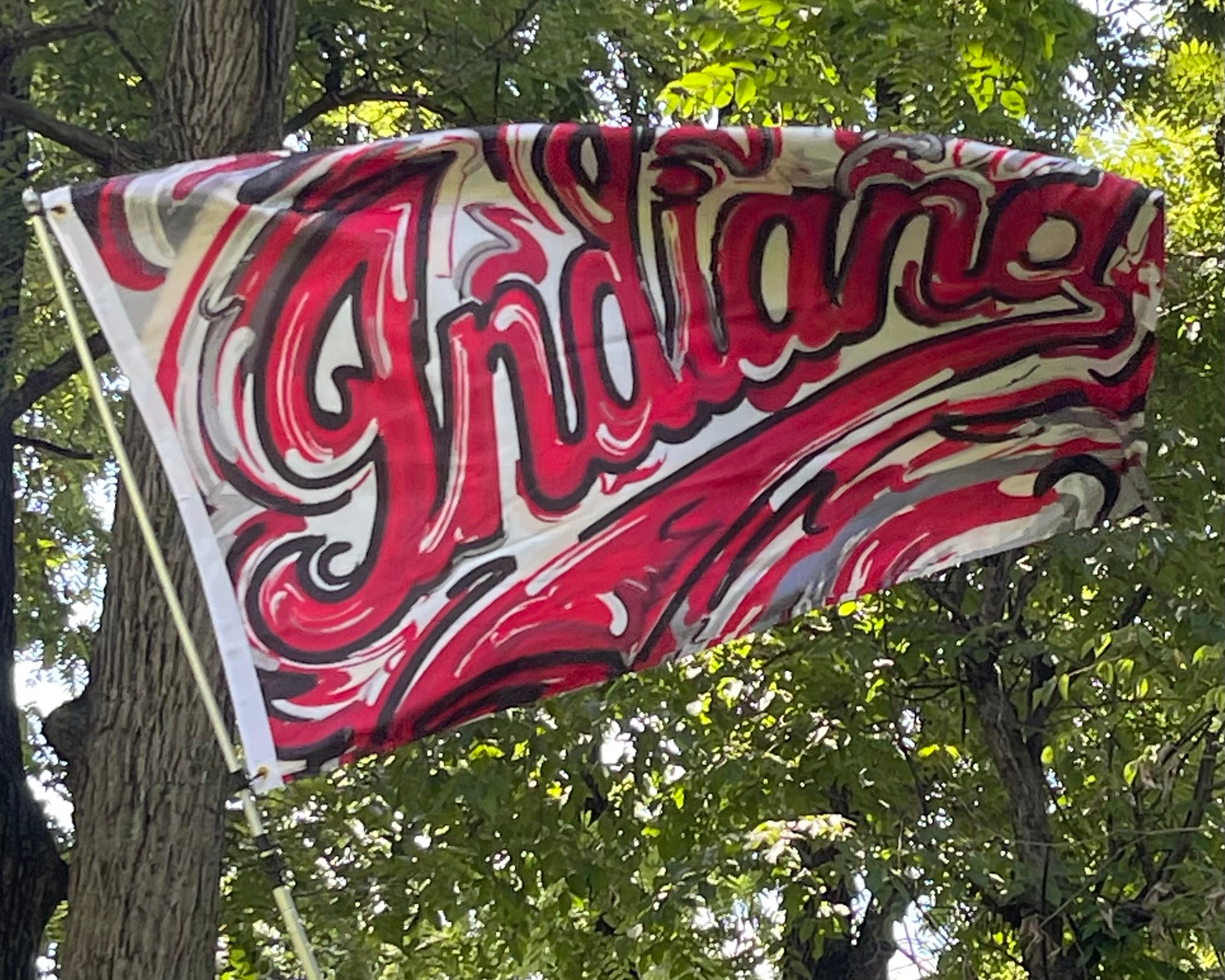 Indiana University Script Flagpole Flag 5' x 3' by Justin Patten (2 grommets)