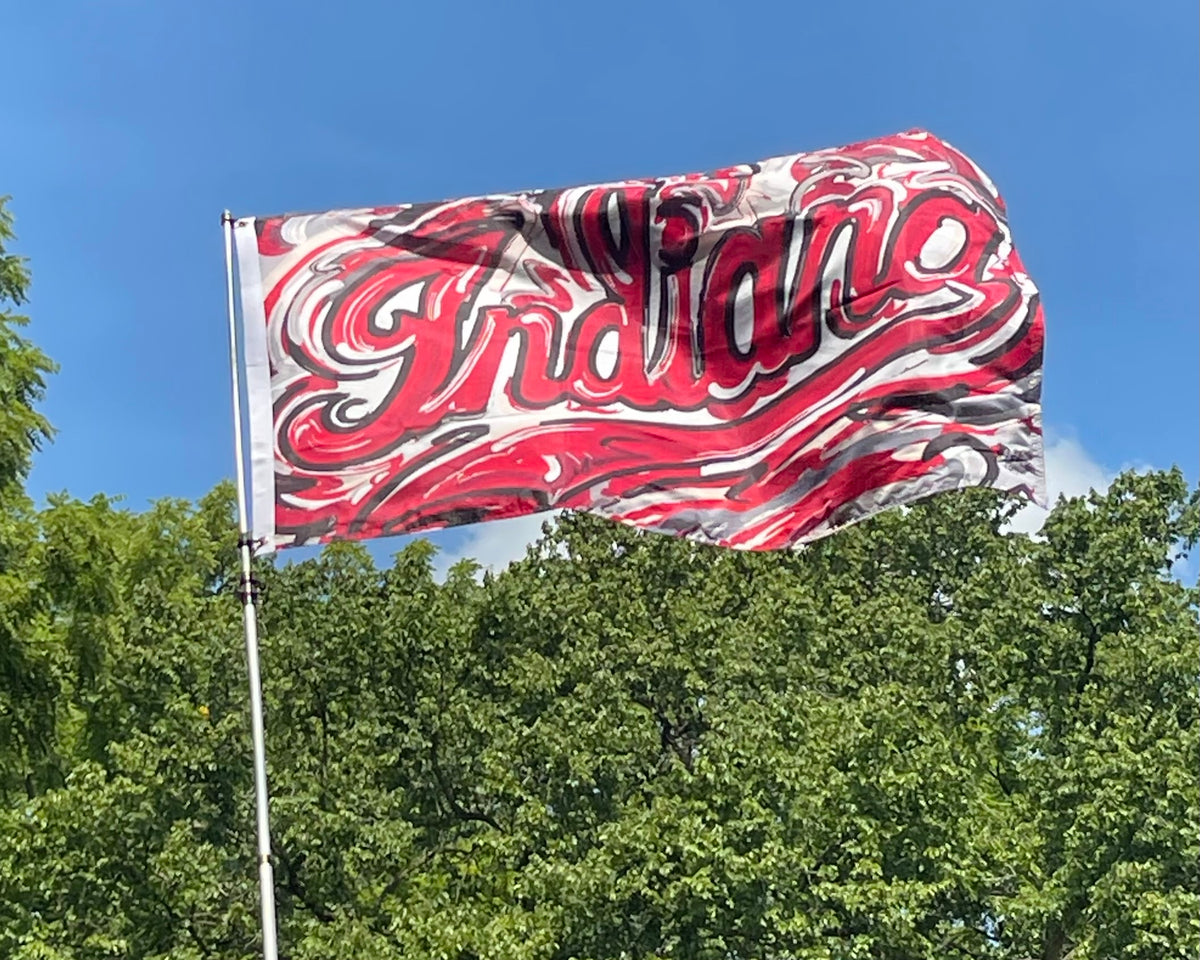 Indiana University Script Flagpole Flag 5' x 3' by Justin Patten (2 gr