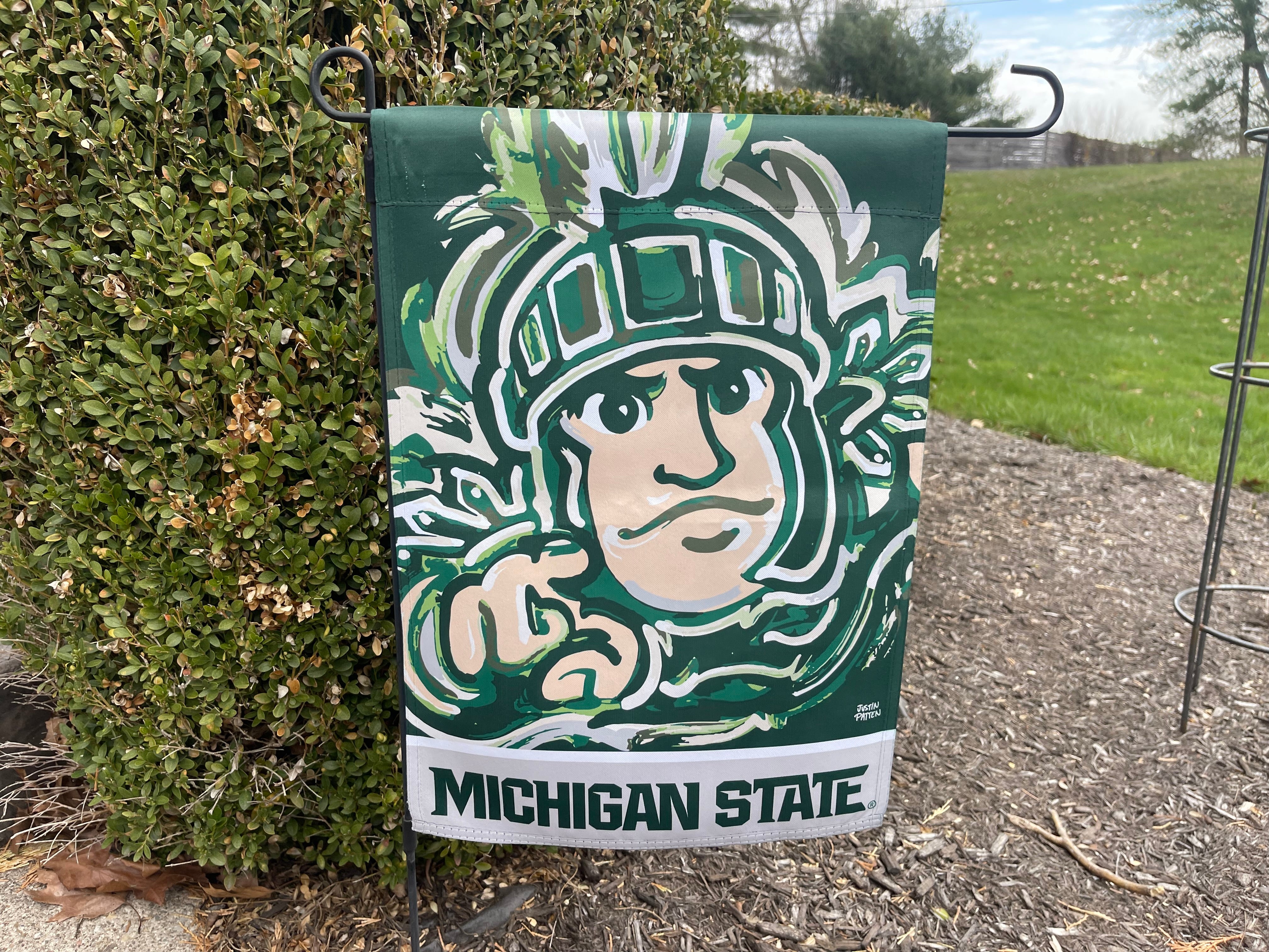 Michigan State University Garden Flag 12" x 18" by Justin Patten