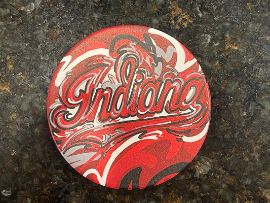 Indiana University Script Stone Coaster by Justin Patten