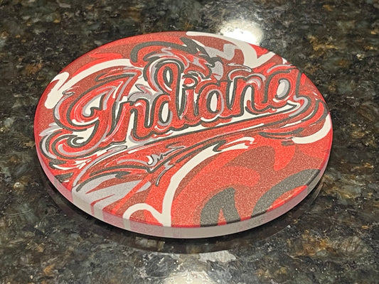 Indiana University Script Stone Coaster by Justin Patten