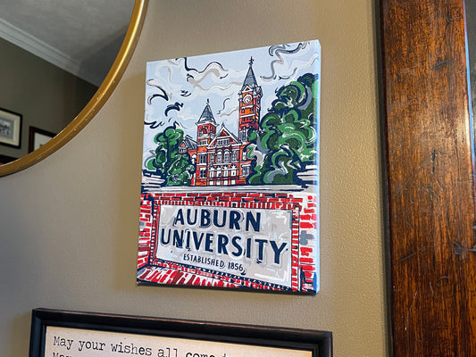 Auburn University 8"x 10" Samford Hall Wrapped Canvas Print by Justin Patten