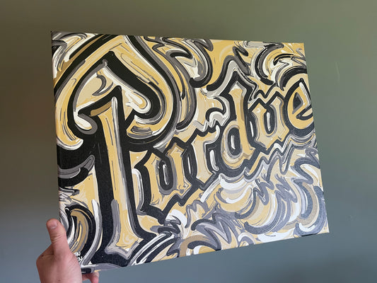 Purdue University 20" x 16" Purdue Drum Wrapped Canvas Print by Justin Patten