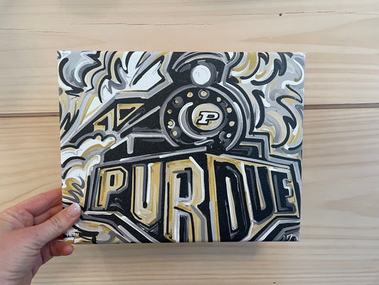 Purdue University 8" x 10" Vintage Boilermaker Special Wrapped Canvas Print by Justin Patten