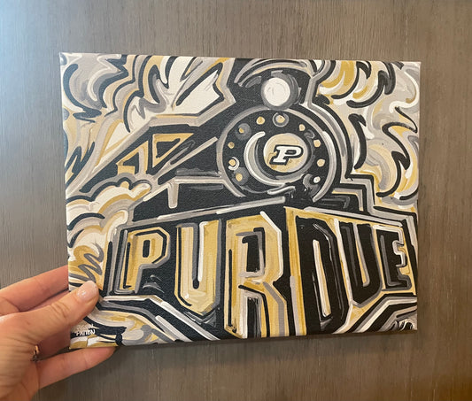 Purdue University 8" x 10" Vintage Boilermaker Special Wrapped Canvas Print by Justin Patten