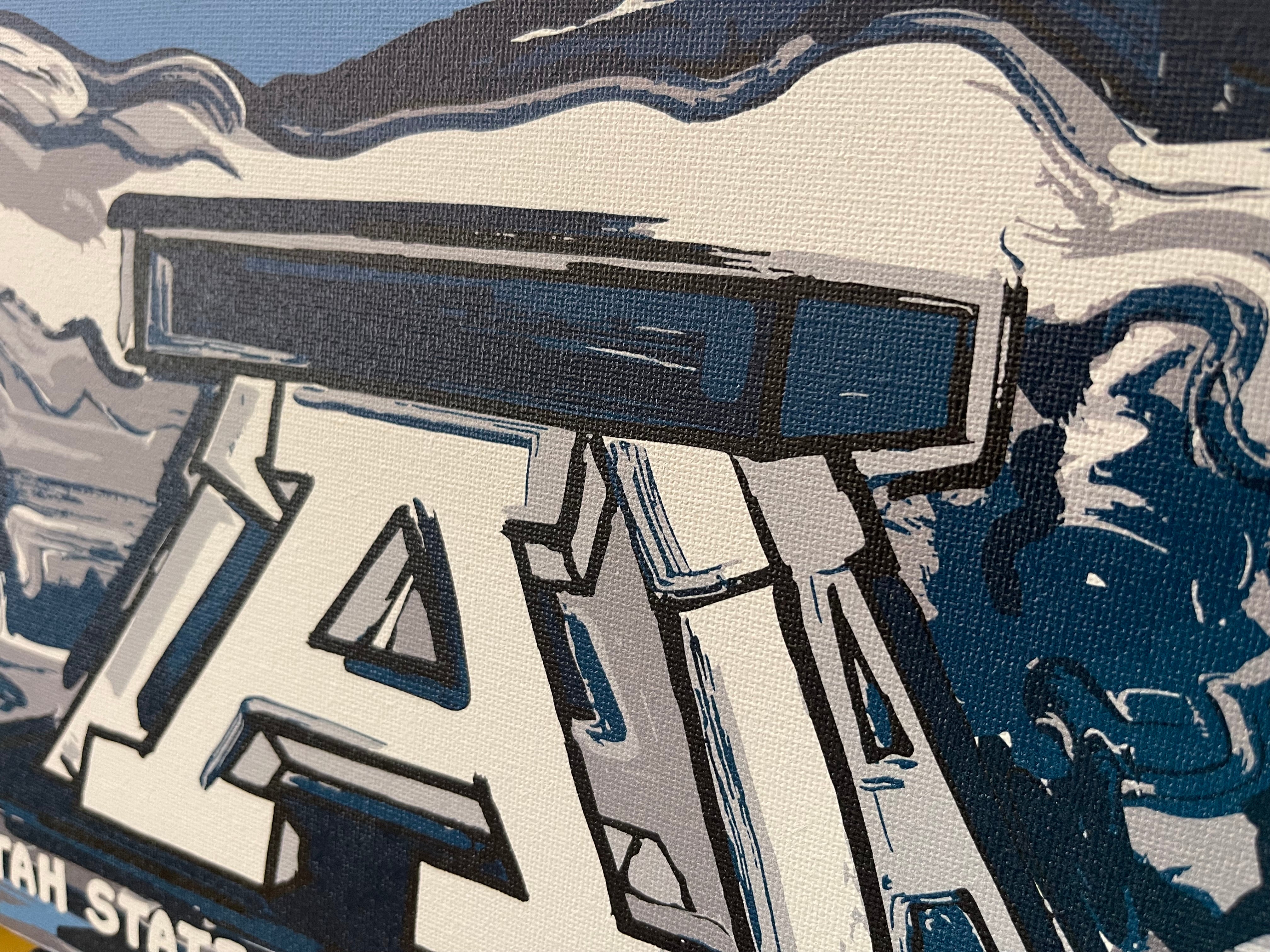 Utah State University 10" x 8" Block A Wrapped Canvas Print by Justin Patten (Aggies, Big Blue, Logan, Show Me, Old Main)