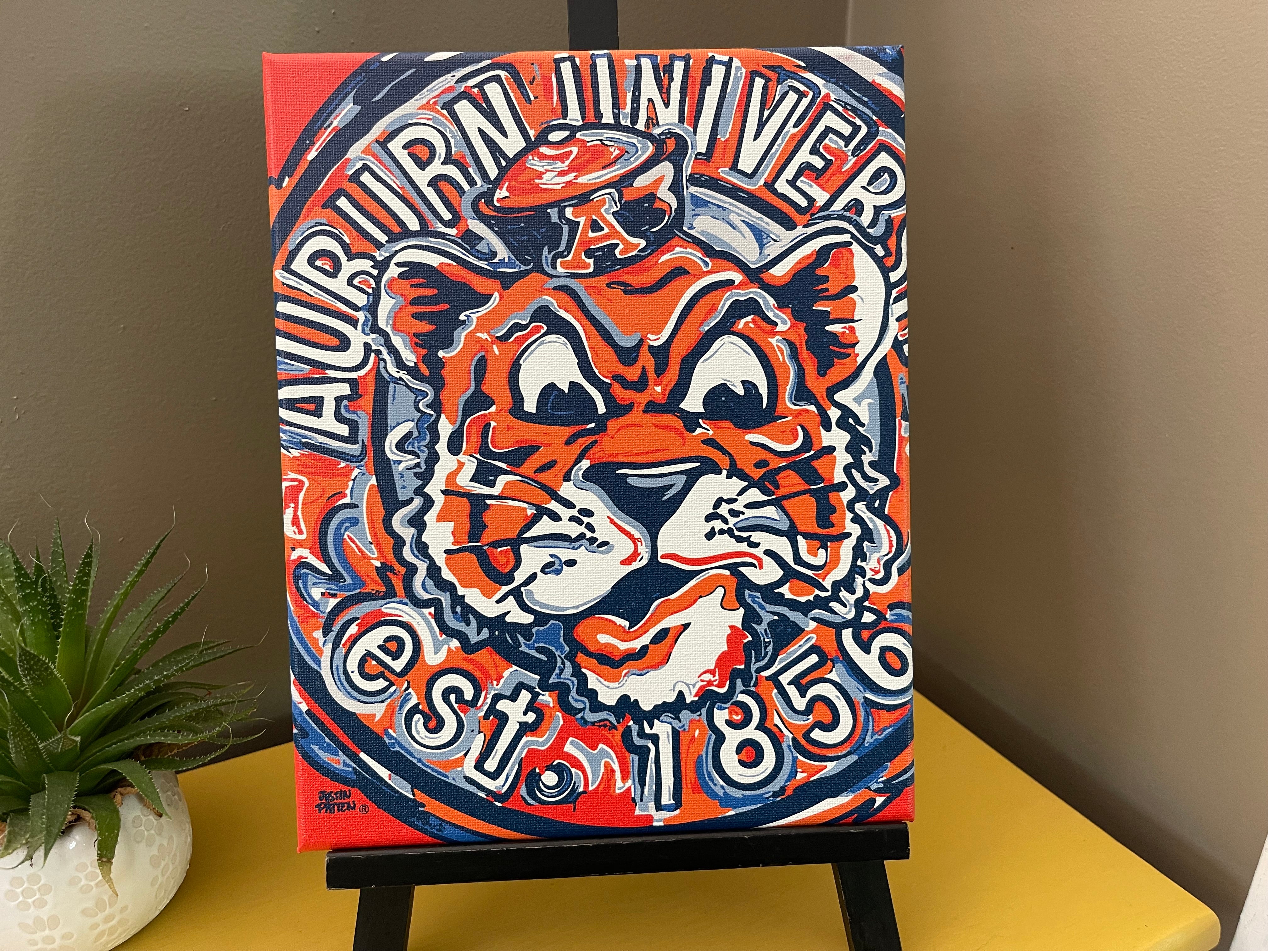 Auburn University 8"x 10" Beanie Aubie 1856 Canvas Print by Justin Patten