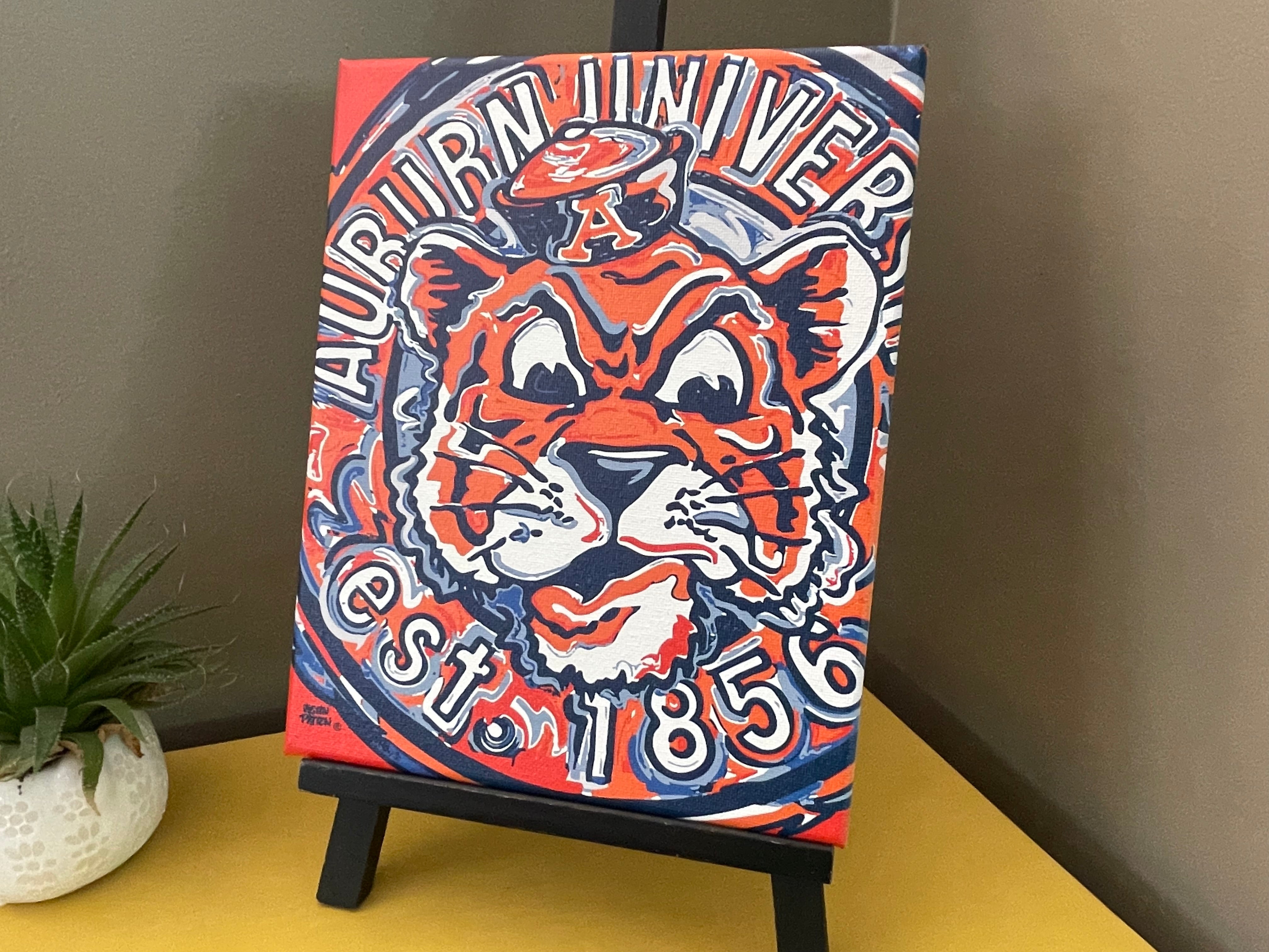 Auburn University 8"x 10" Beanie Aubie 1856 Canvas Print by Justin Patten
