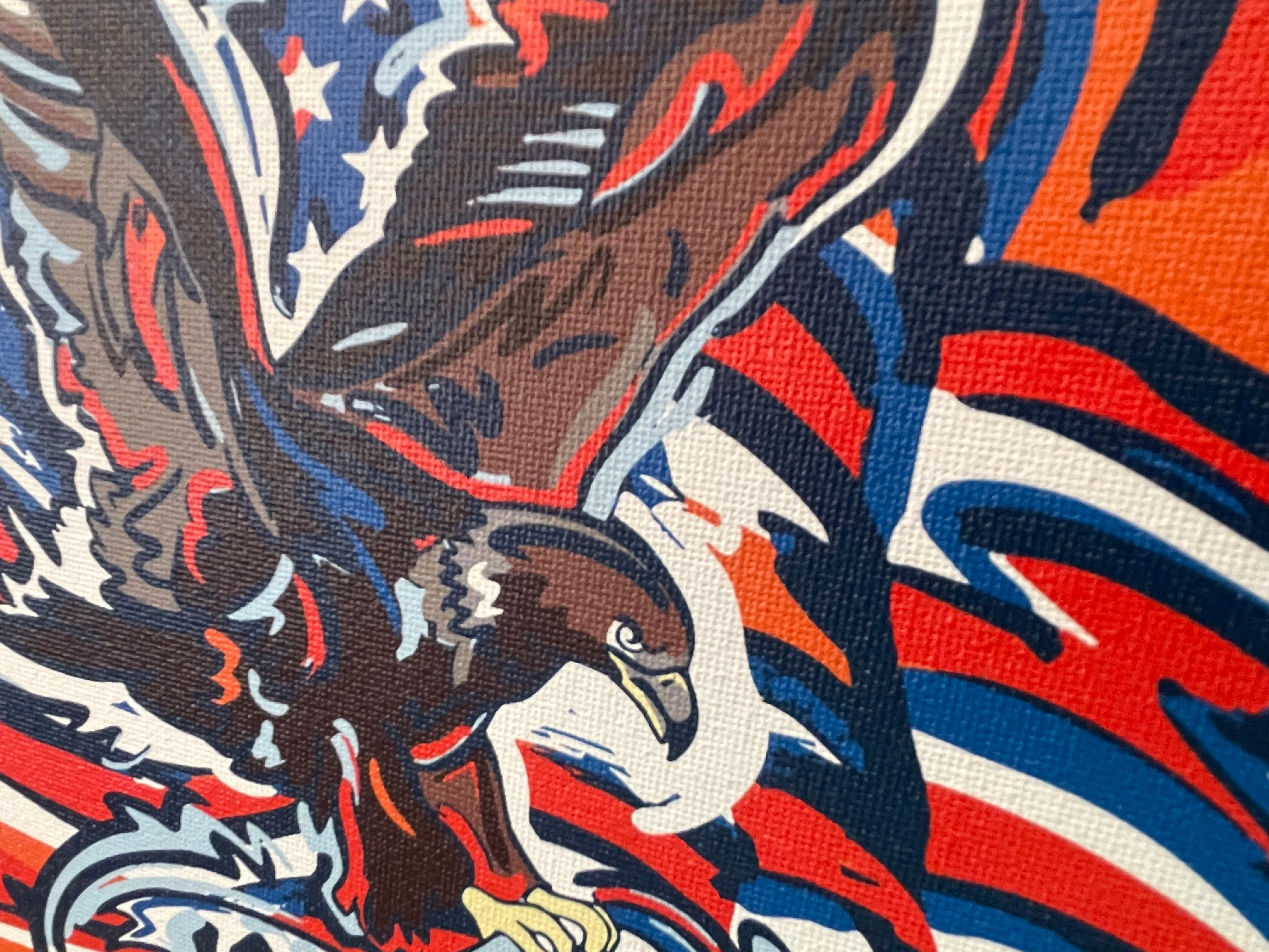 Auburn University 8"x 10" Patriotic Eagle Canvas Print by Justin Patten