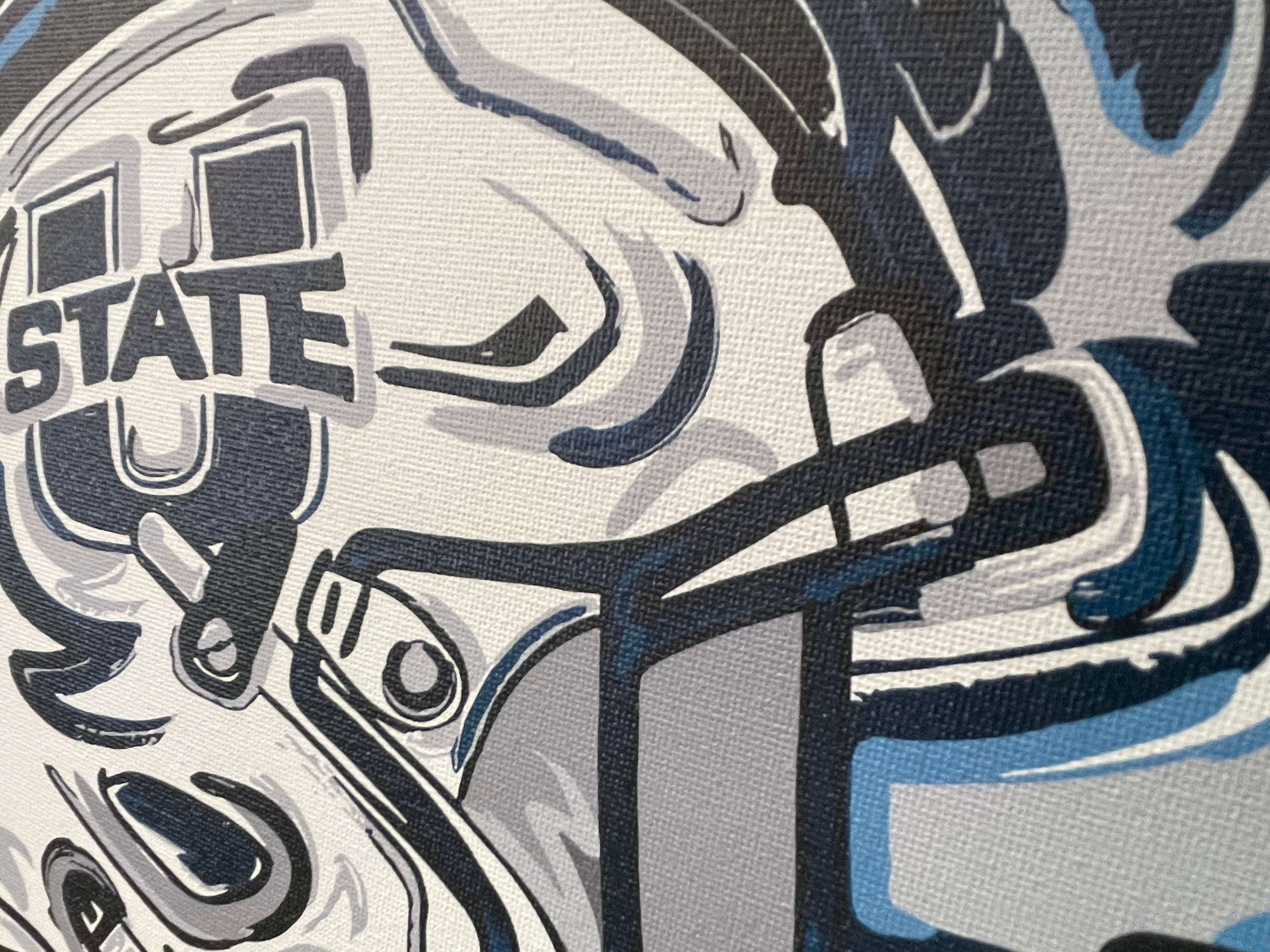 Utah State University 10" x 8" Football Helmet Wrapped Canvas Print by Justin Patten (Aggies, Big Blue, Logan, Show Me, Old Main)