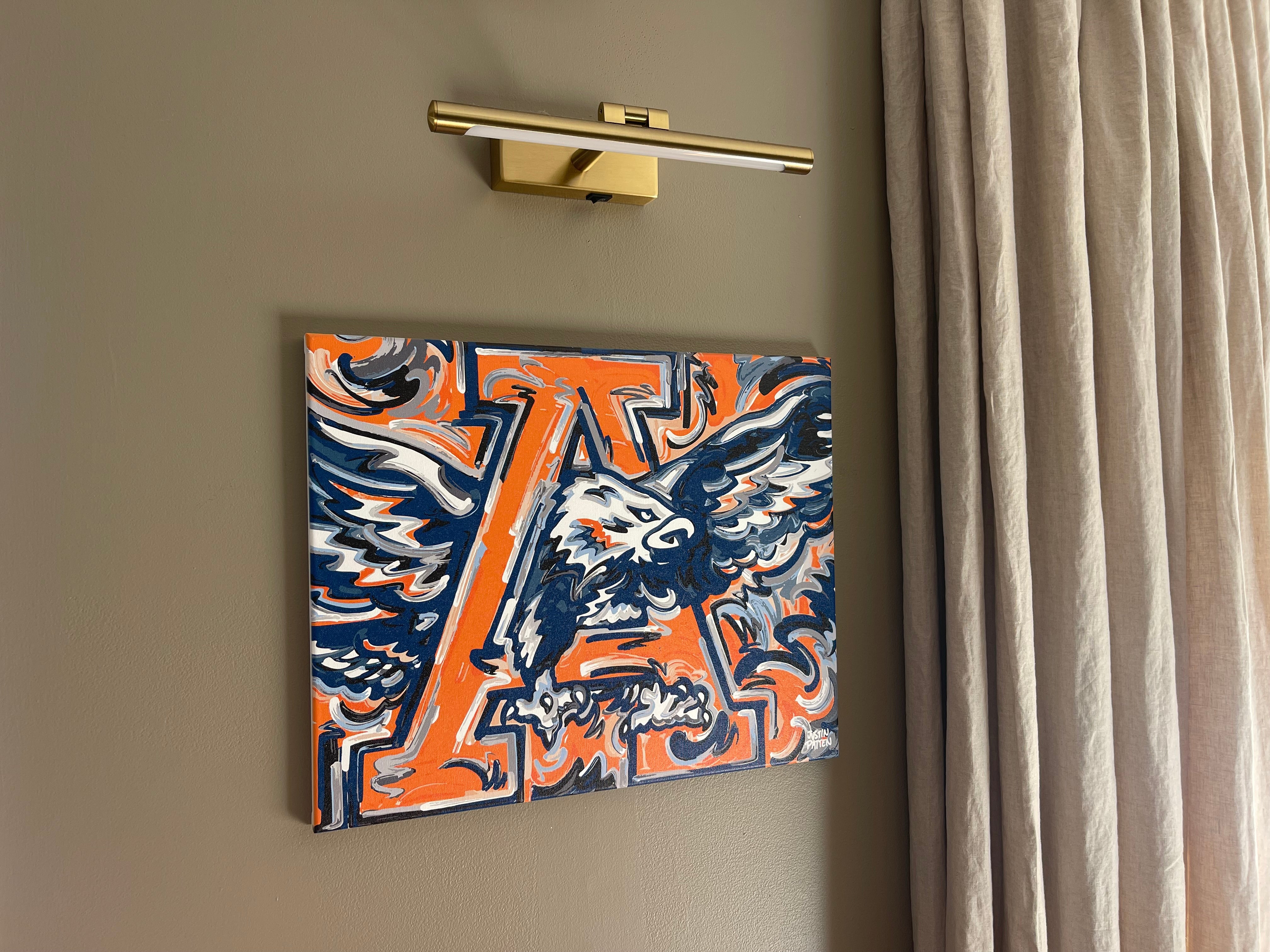 Auburn University 20"x 16" Vintage War Eagle Wrapped Canvas Print by Justin Patten