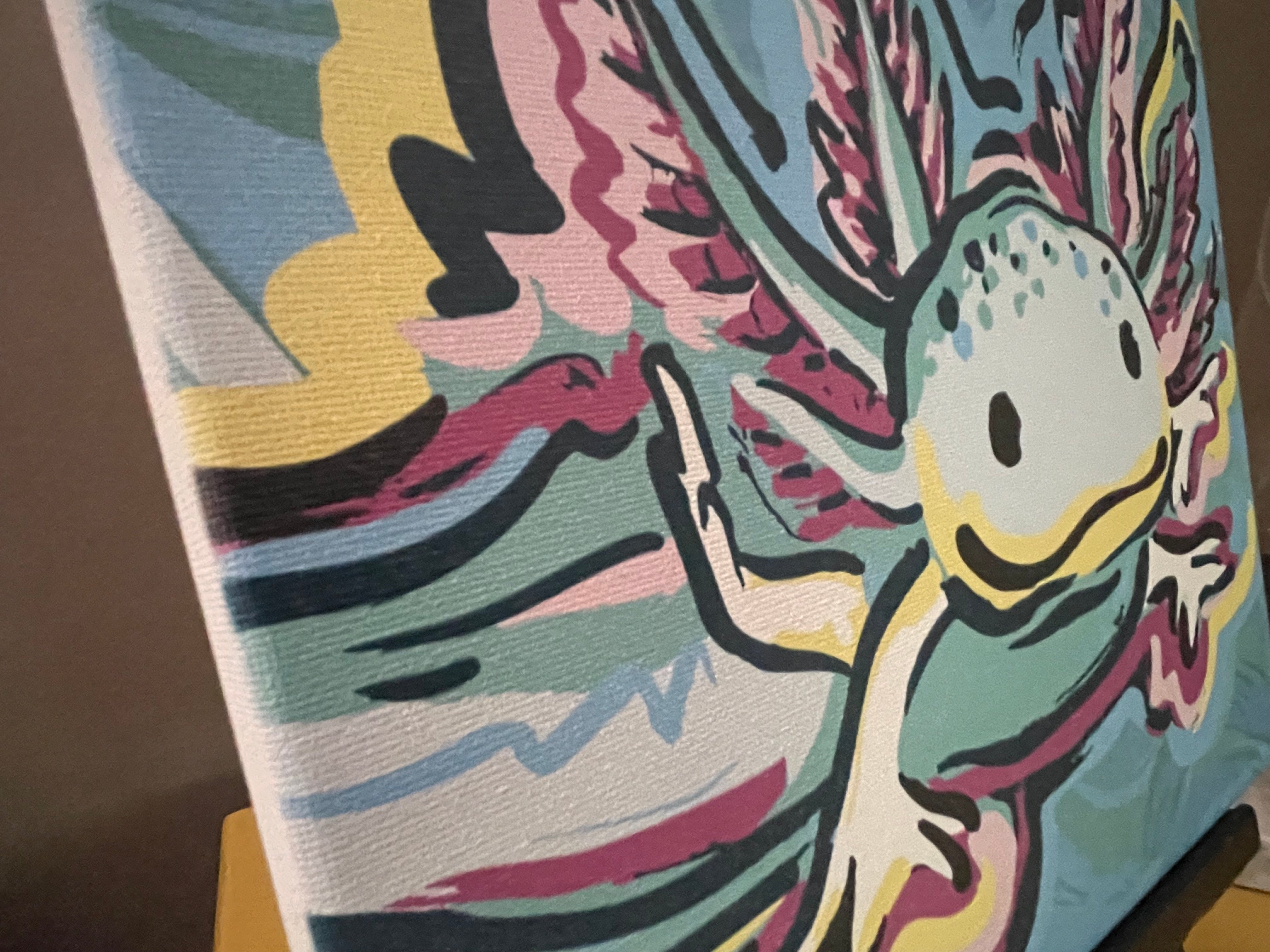 Axolotl 10"x8" Wrapped Canvas Print by Justin Patten