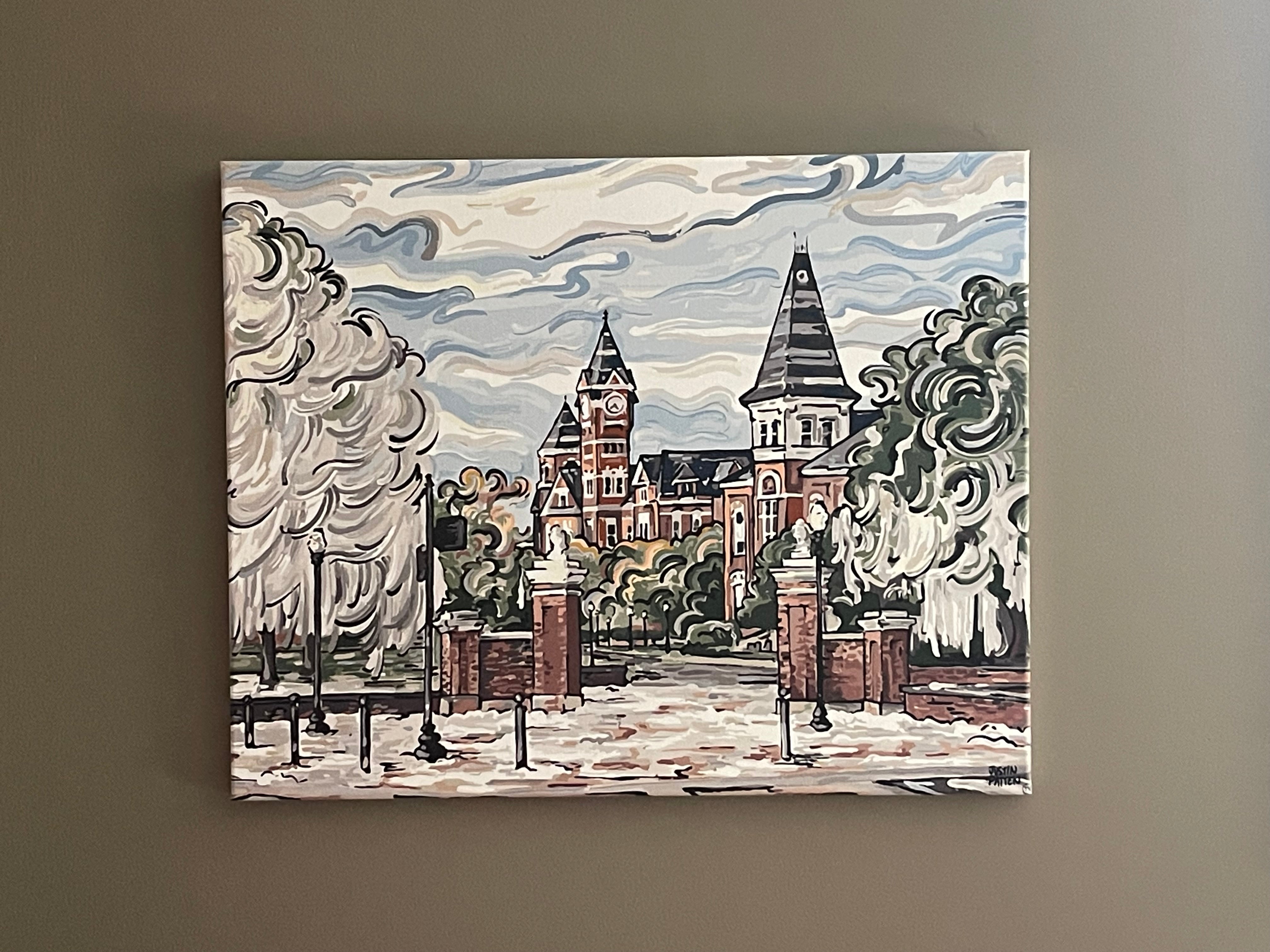 Auburn University 20"x 16" Toomer's Corner Wrapped Canvas Print by Justin Patten