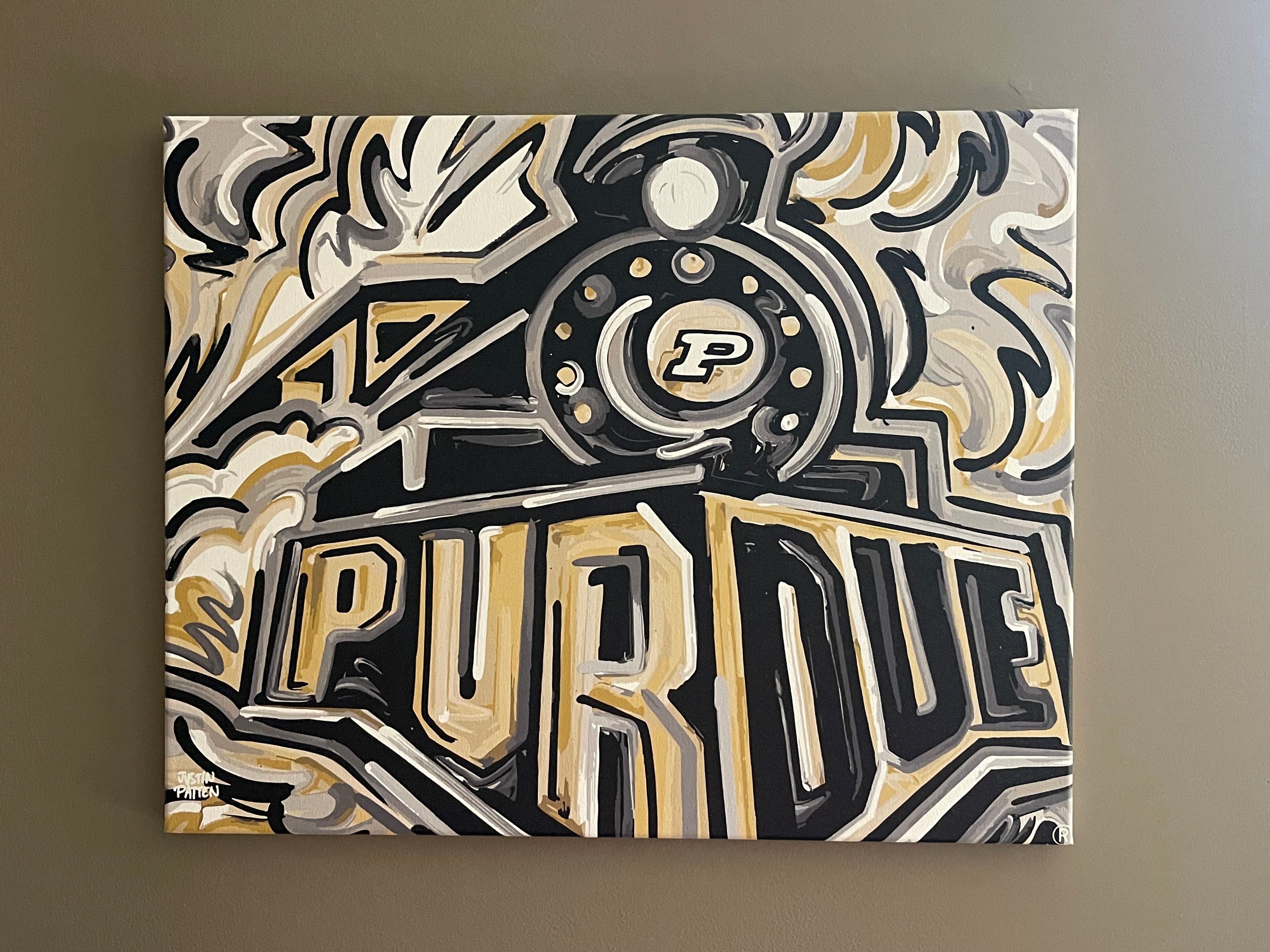 Purdue University 20" x 16" Vintage Boilermaker Special Wrapped Canvas Print by Justin Patten