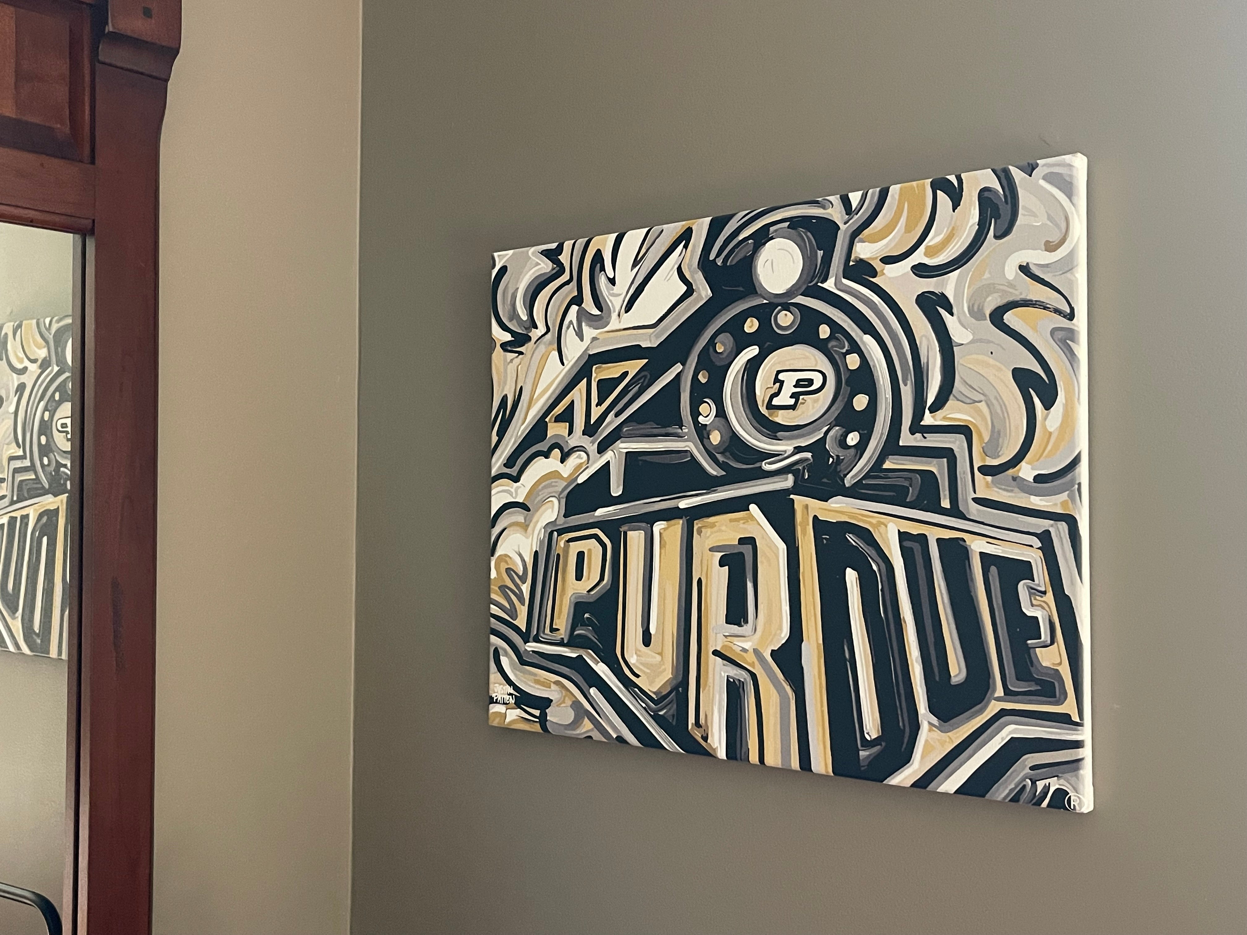 Purdue University 20" x 16" Vintage Boilermaker Special Wrapped Canvas Print by Justin Patten