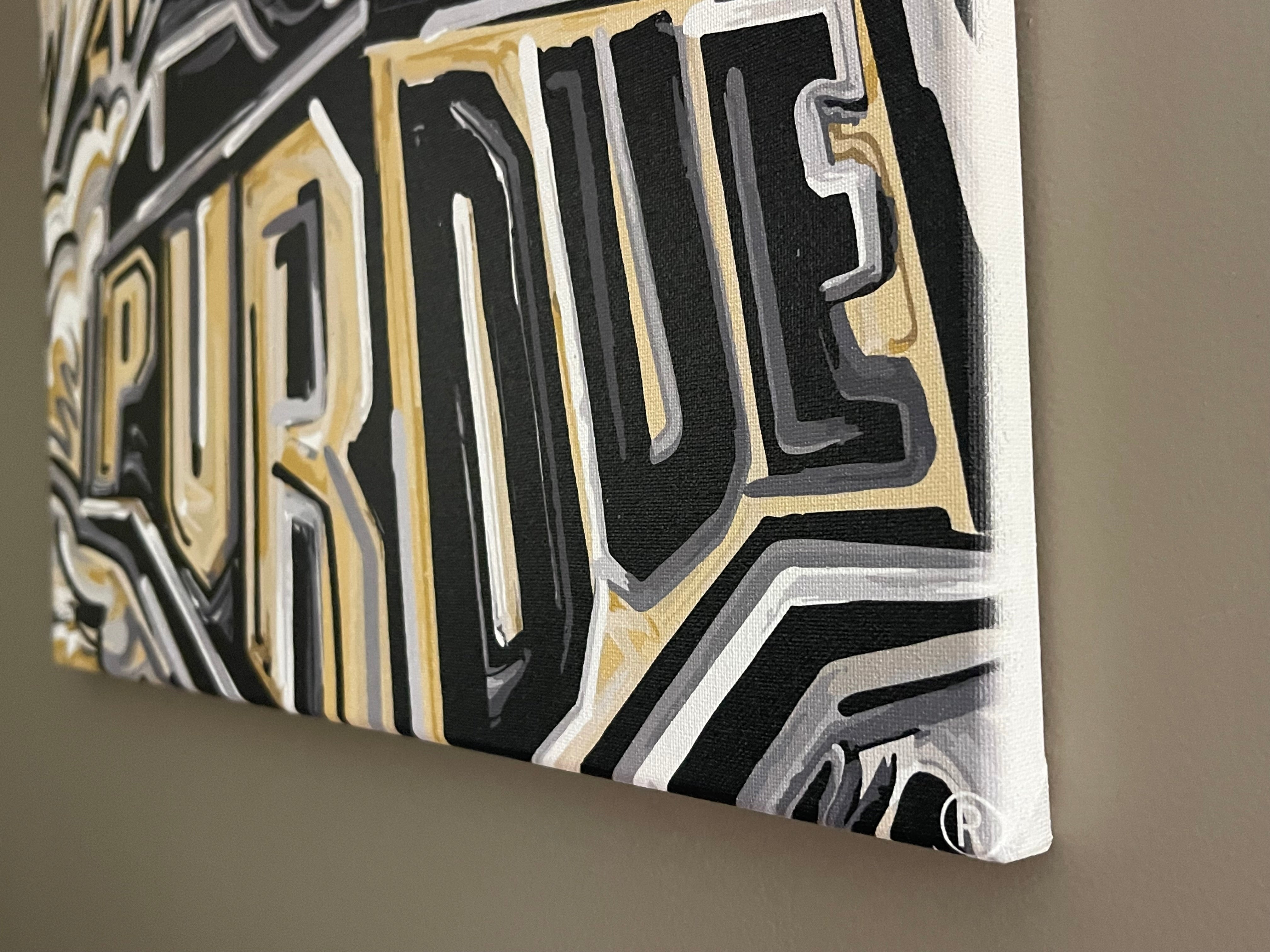 Purdue University 20" x 16" Vintage Boilermaker Special Wrapped Canvas Print by Justin Patten