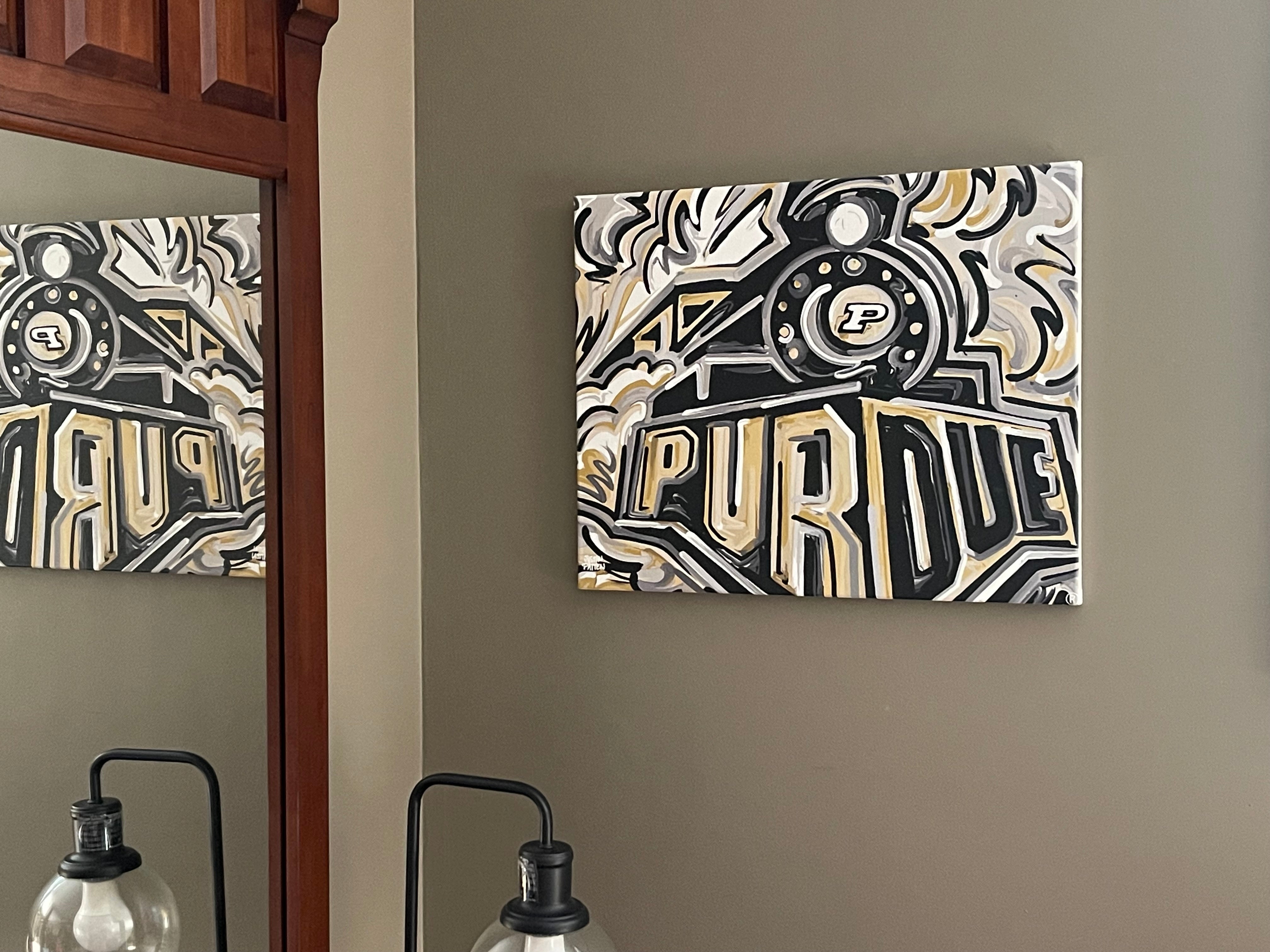 Purdue University 20" x 16" Vintage Boilermaker Special Wrapped Canvas Print by Justin Patten