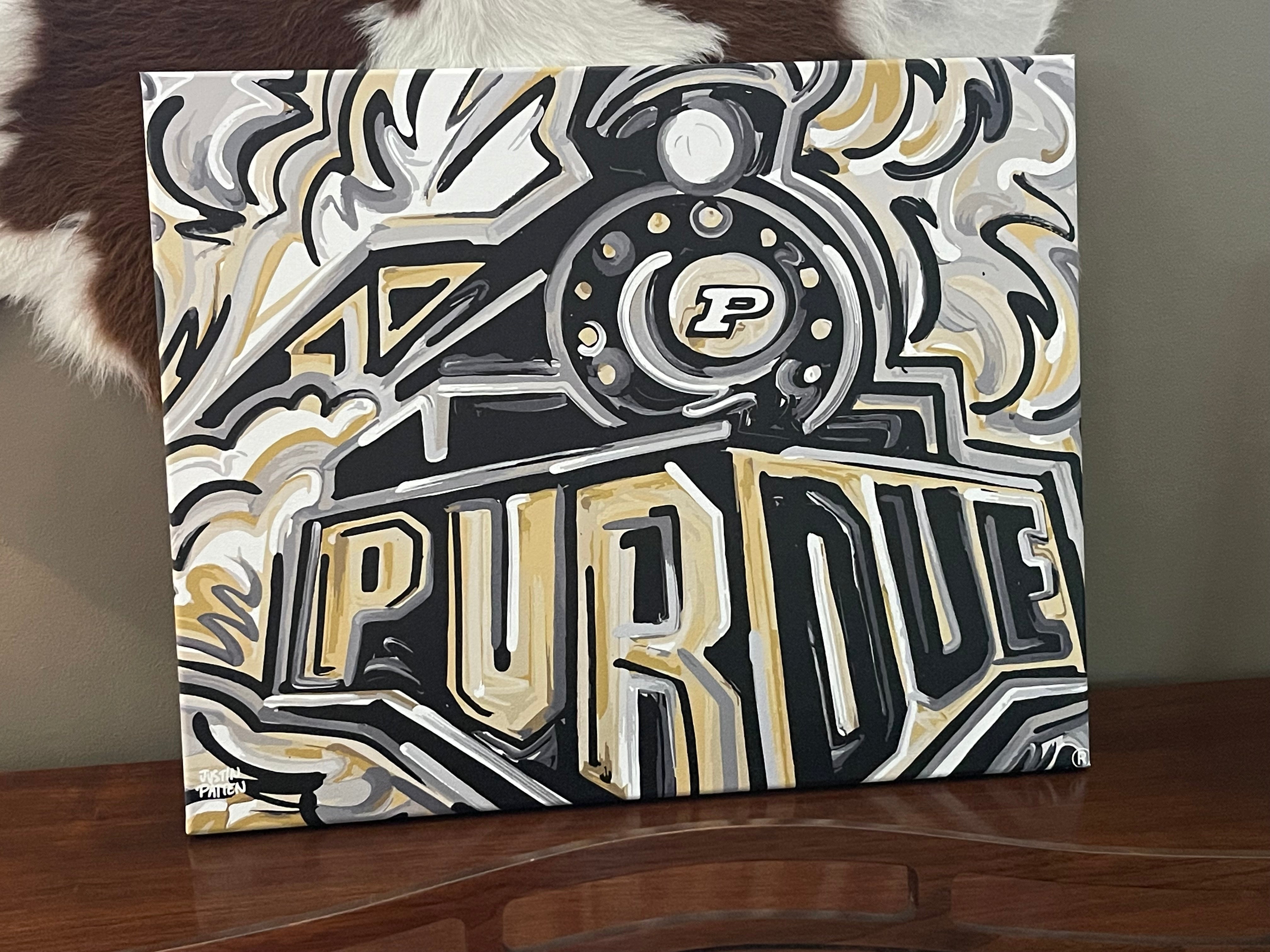 Purdue University 20" x 16" Vintage Boilermaker Special Wrapped Canvas Print by Justin Patten