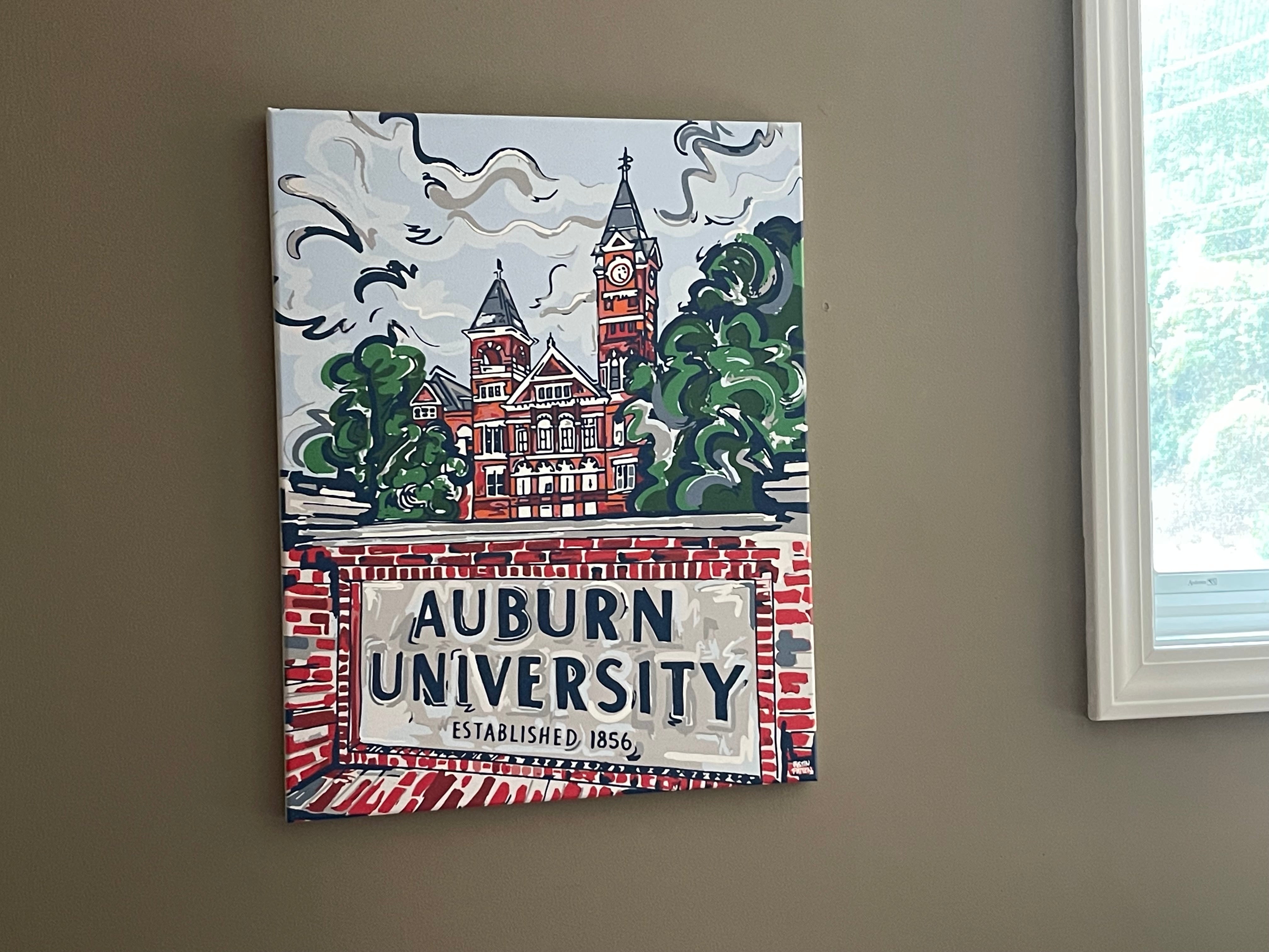 Auburn University 16"x 20" Samford Hall Wrapped Canvas Print by Justin Patten