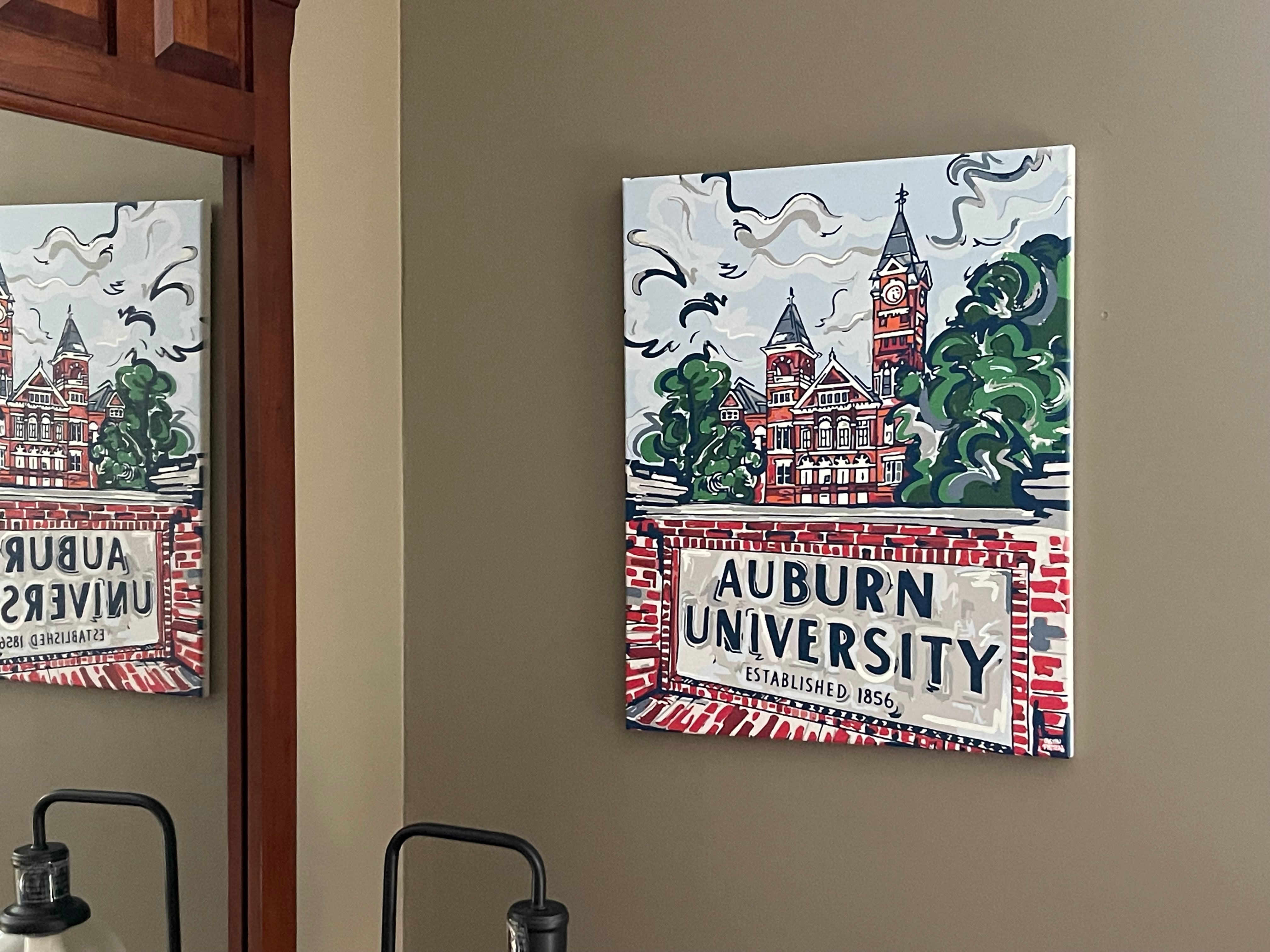 Auburn University 16"x 20" Samford Hall Wrapped Canvas Print by Justin Patten