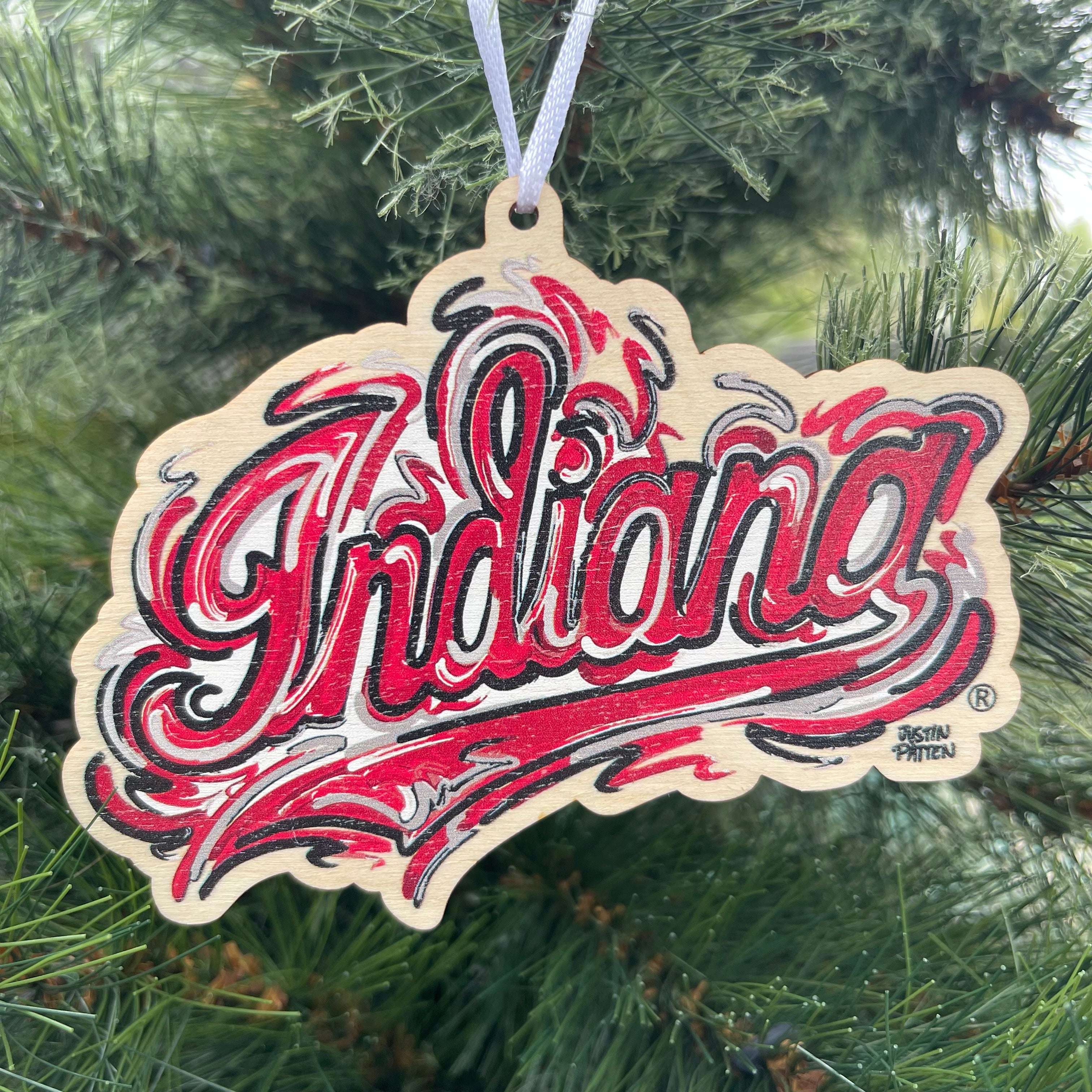 Indiana University Script Ornament by Justin Patten (2 Colors)