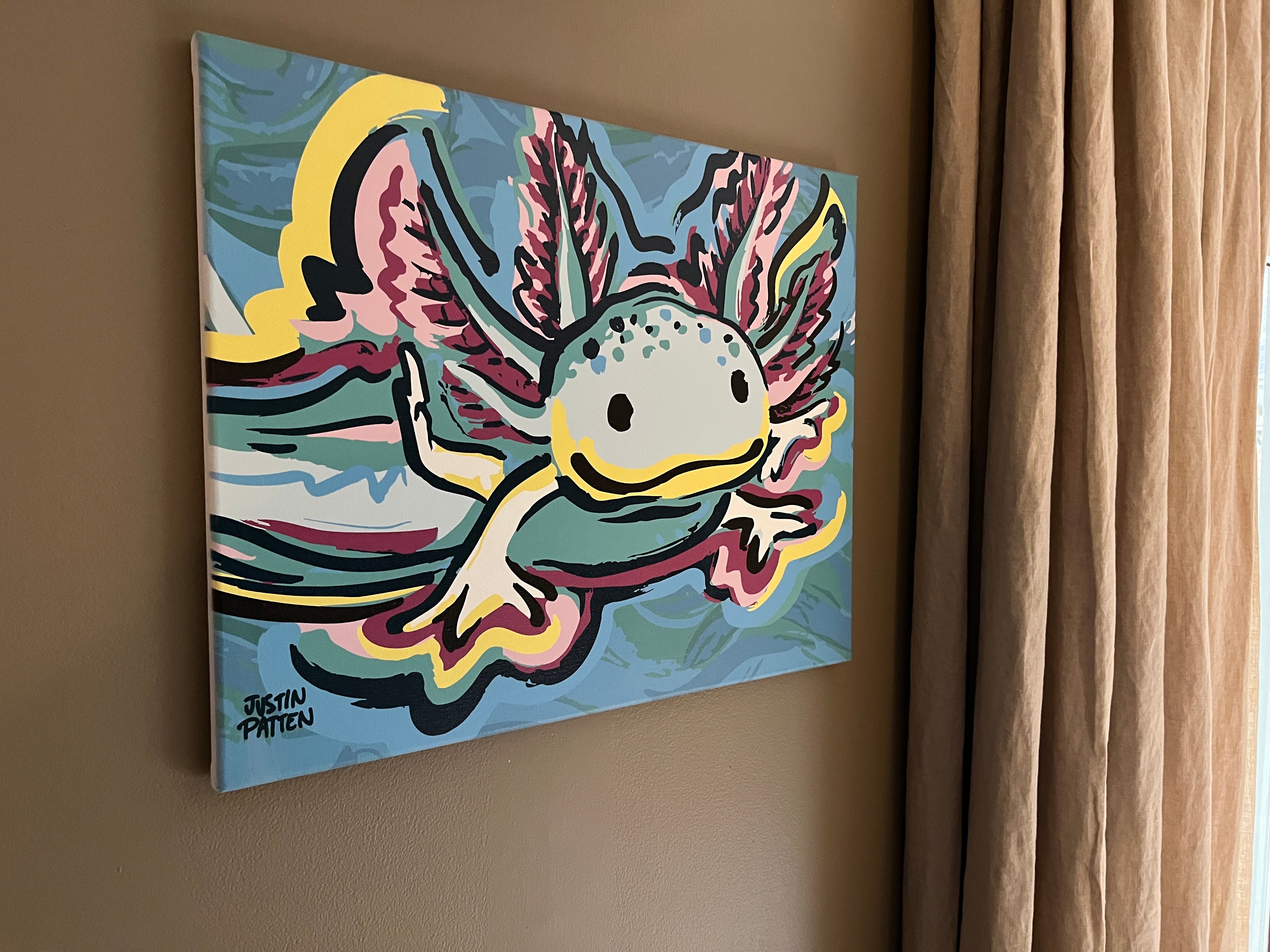 Axolotl 20"x16" Wrapped Canvas Print by Justin Patten