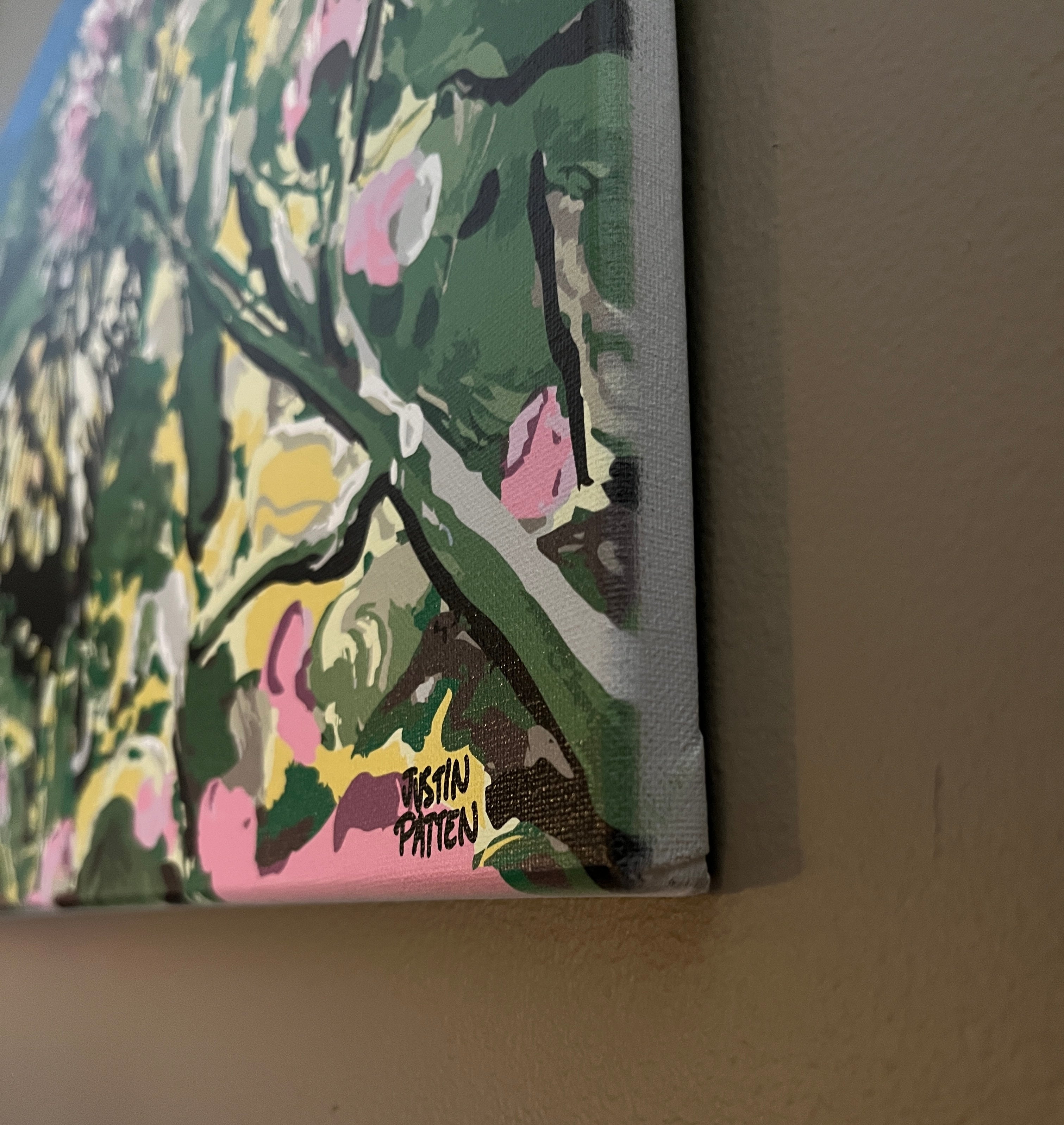 Butterfly on Thistle 20"x16" Wrapped Canvas Print by Justin Patten