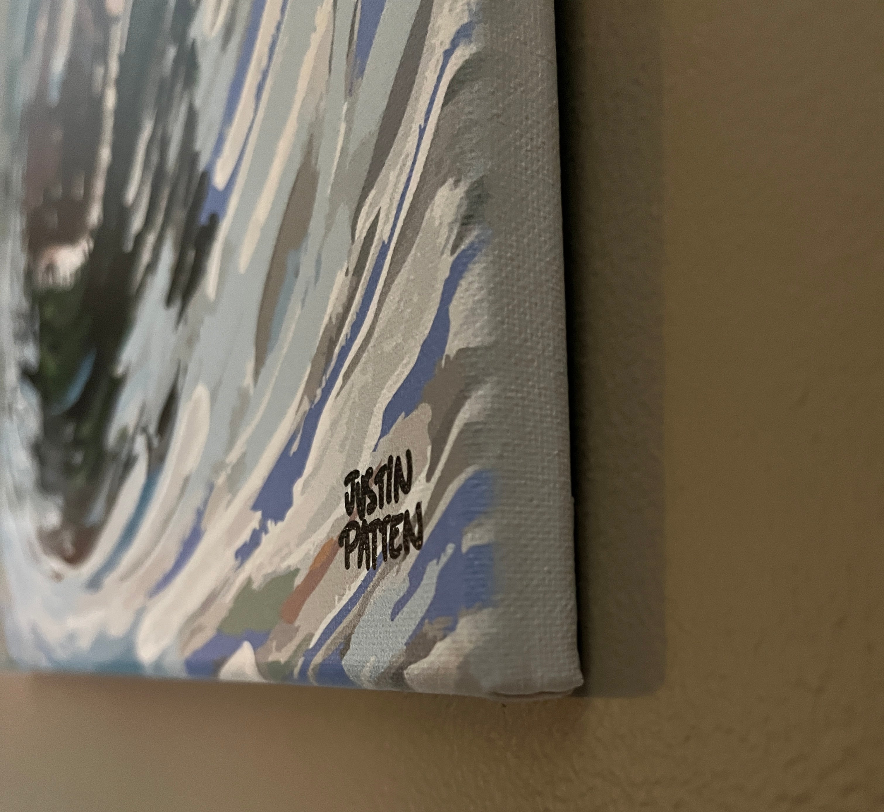 Hippo 16"x20" Wrapped Canvas Print by Justin Patten