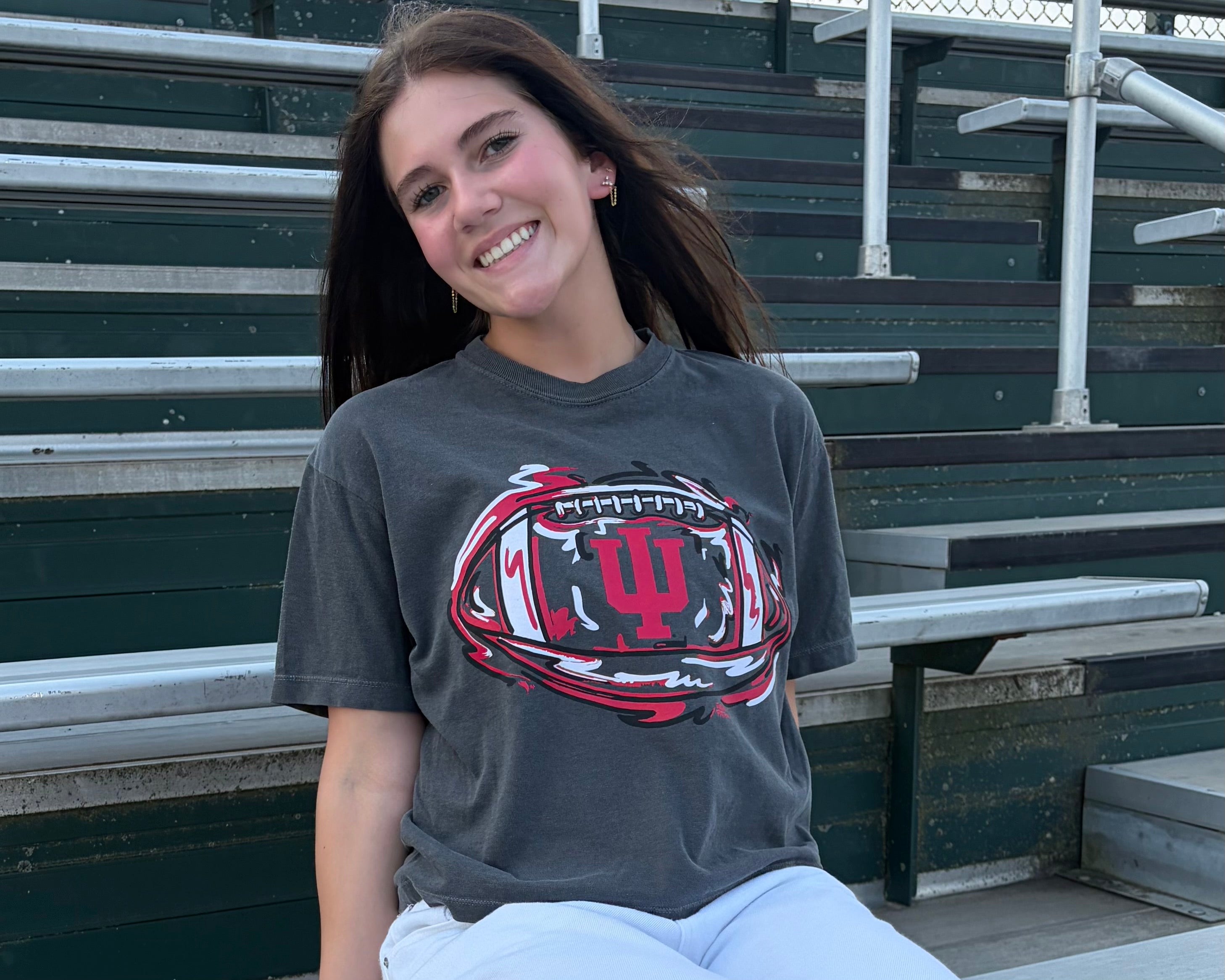 Ball State University Women's Boxy Tee by Justin Patten (Color: Red)(Ball State, Cardinals, Chirp Chirp, Muncie Indiana)