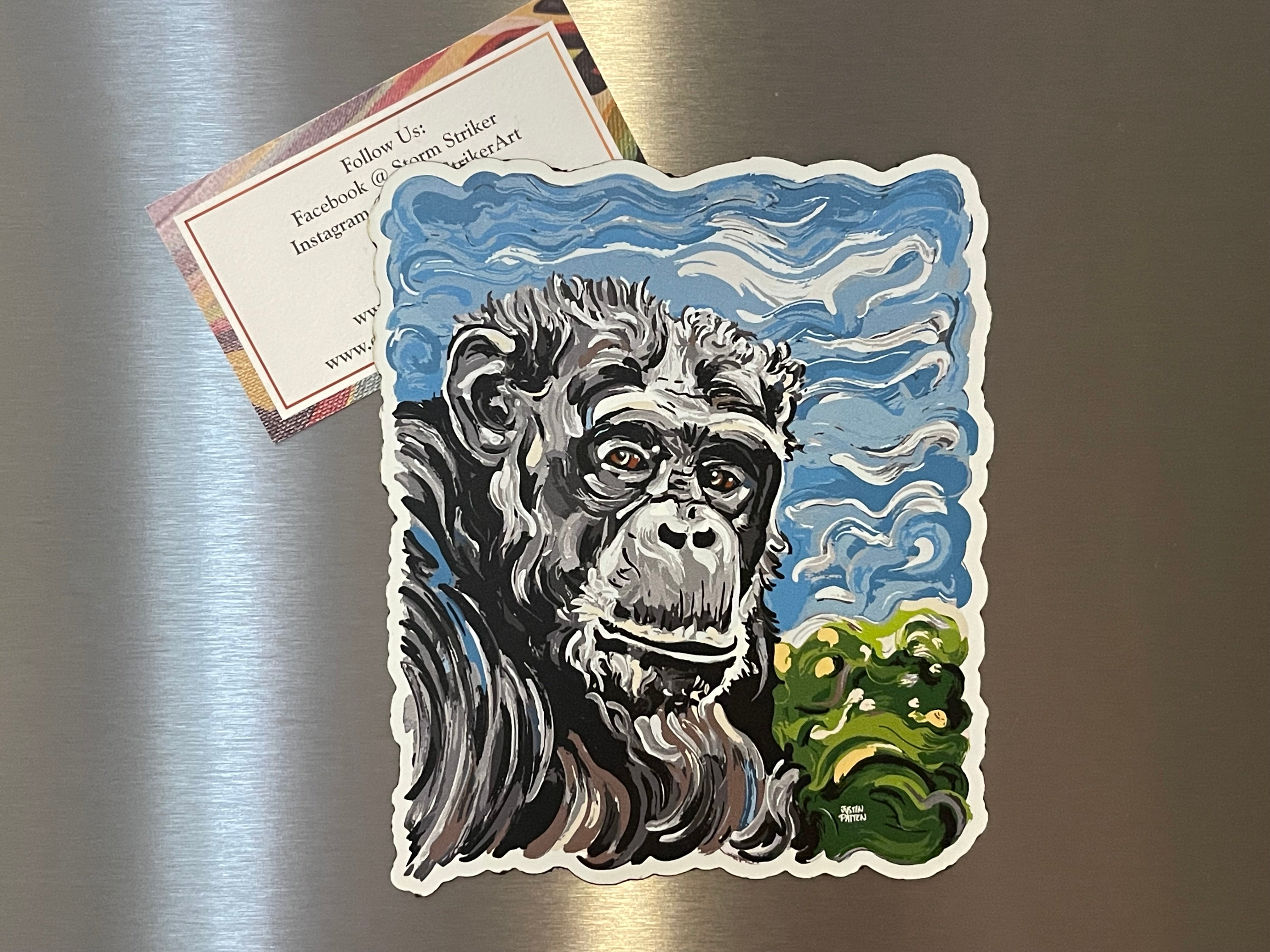 Animal Chimpanzee  Magnet by Justin Patten