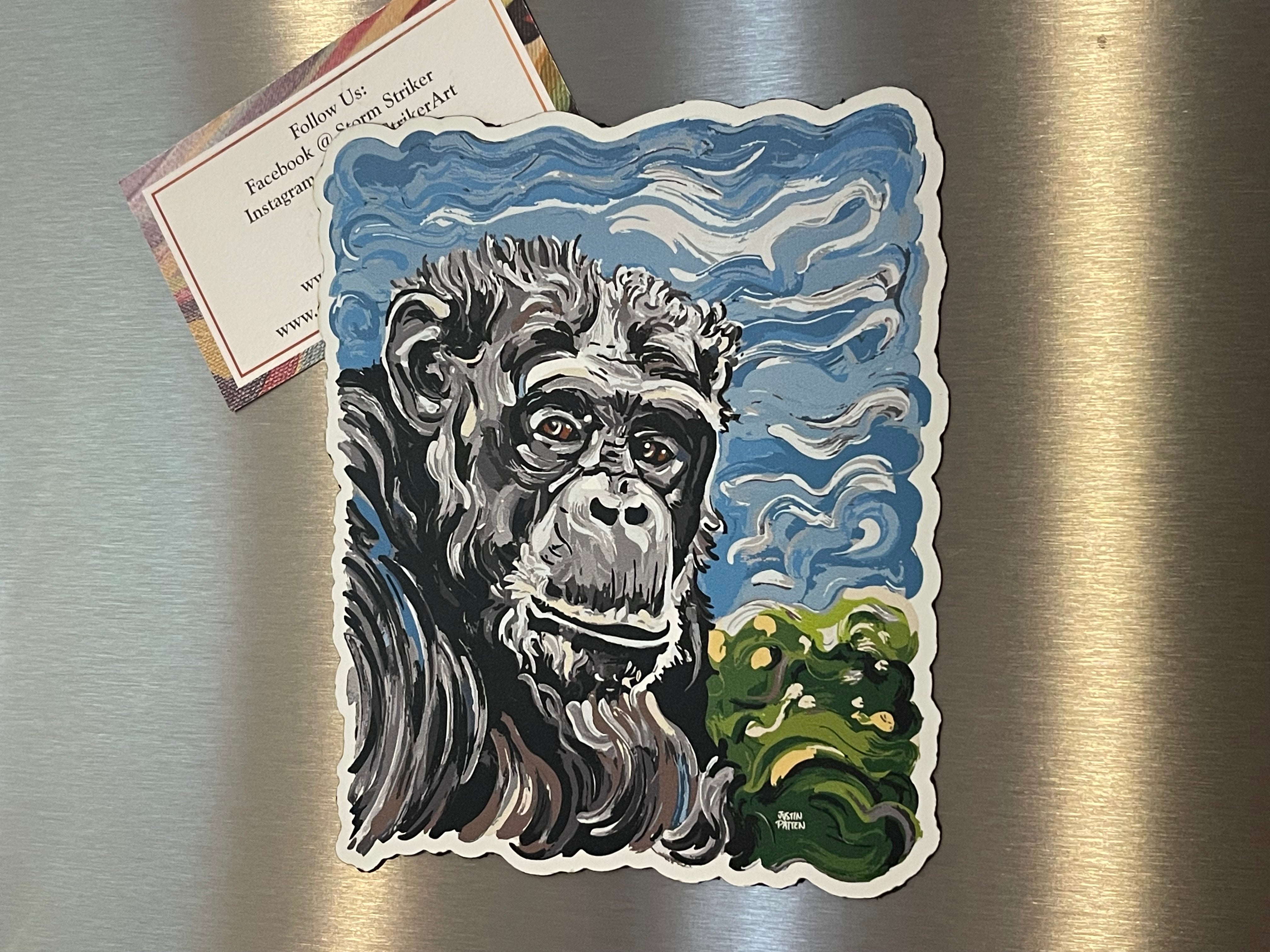 Animal Chimpanzee  Magnet by Justin Patten