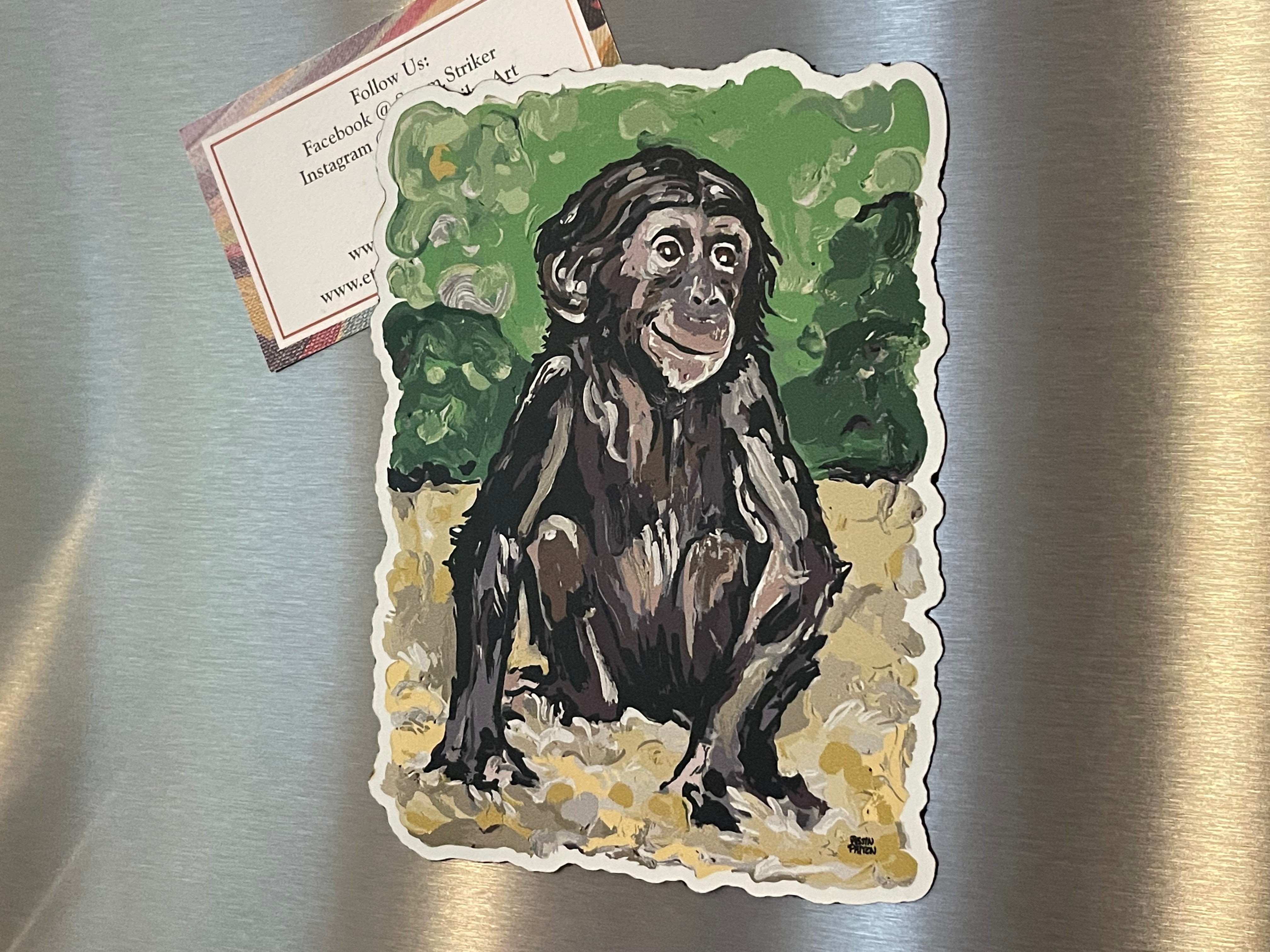 Animal Bonobo Baby  Magnet by Justin Patten