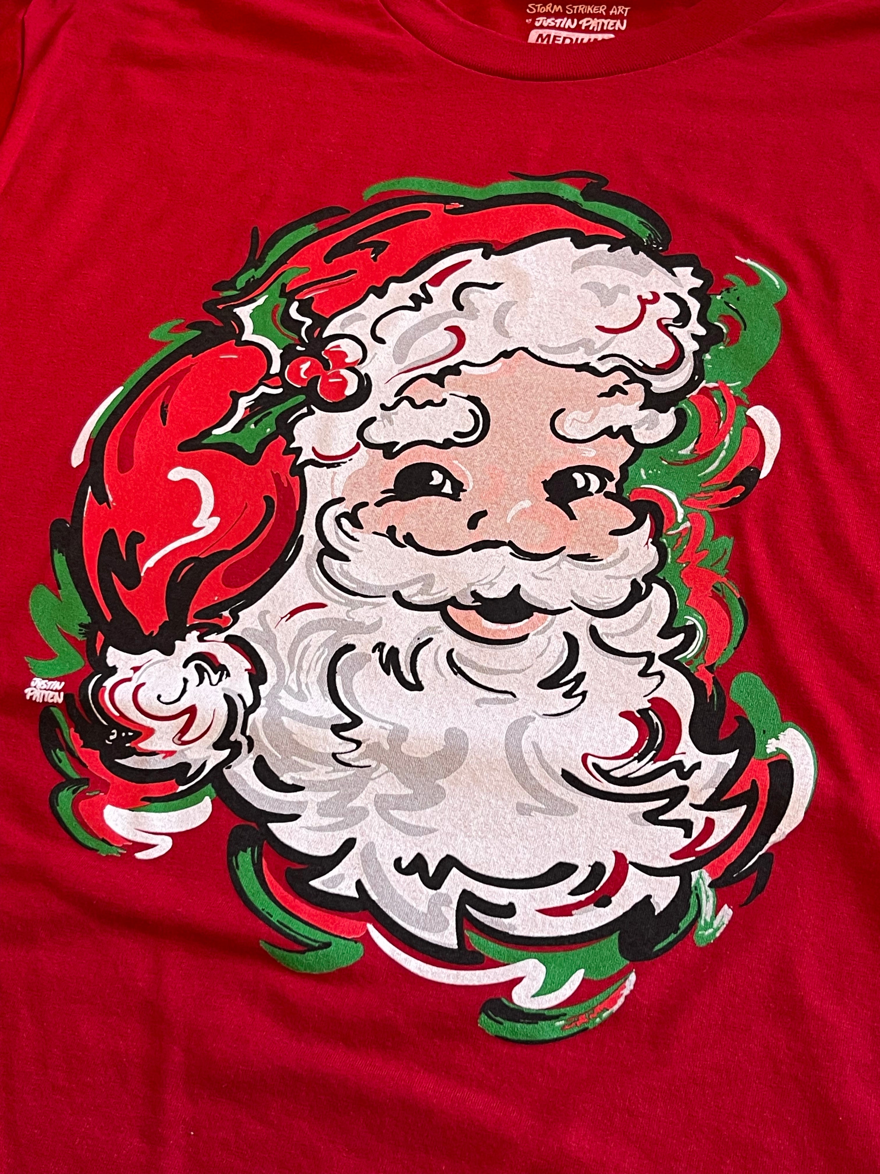 Santa Unisex Tee by Justin Patten (Red)
