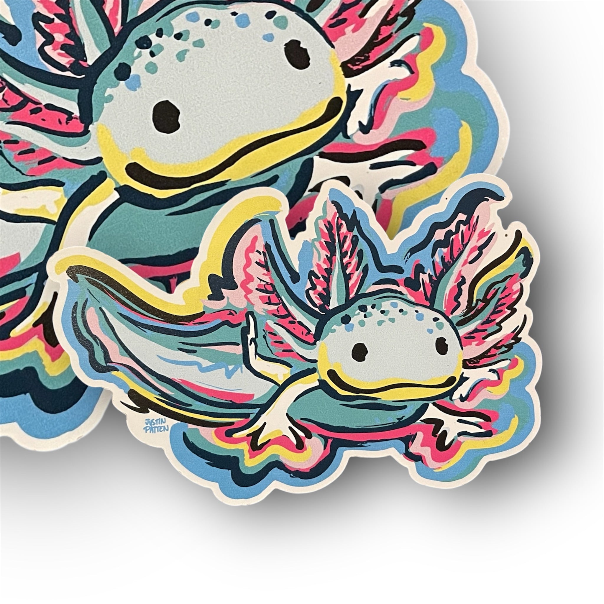 Axolotl Mini Vinyl Sticker by Justin Patten