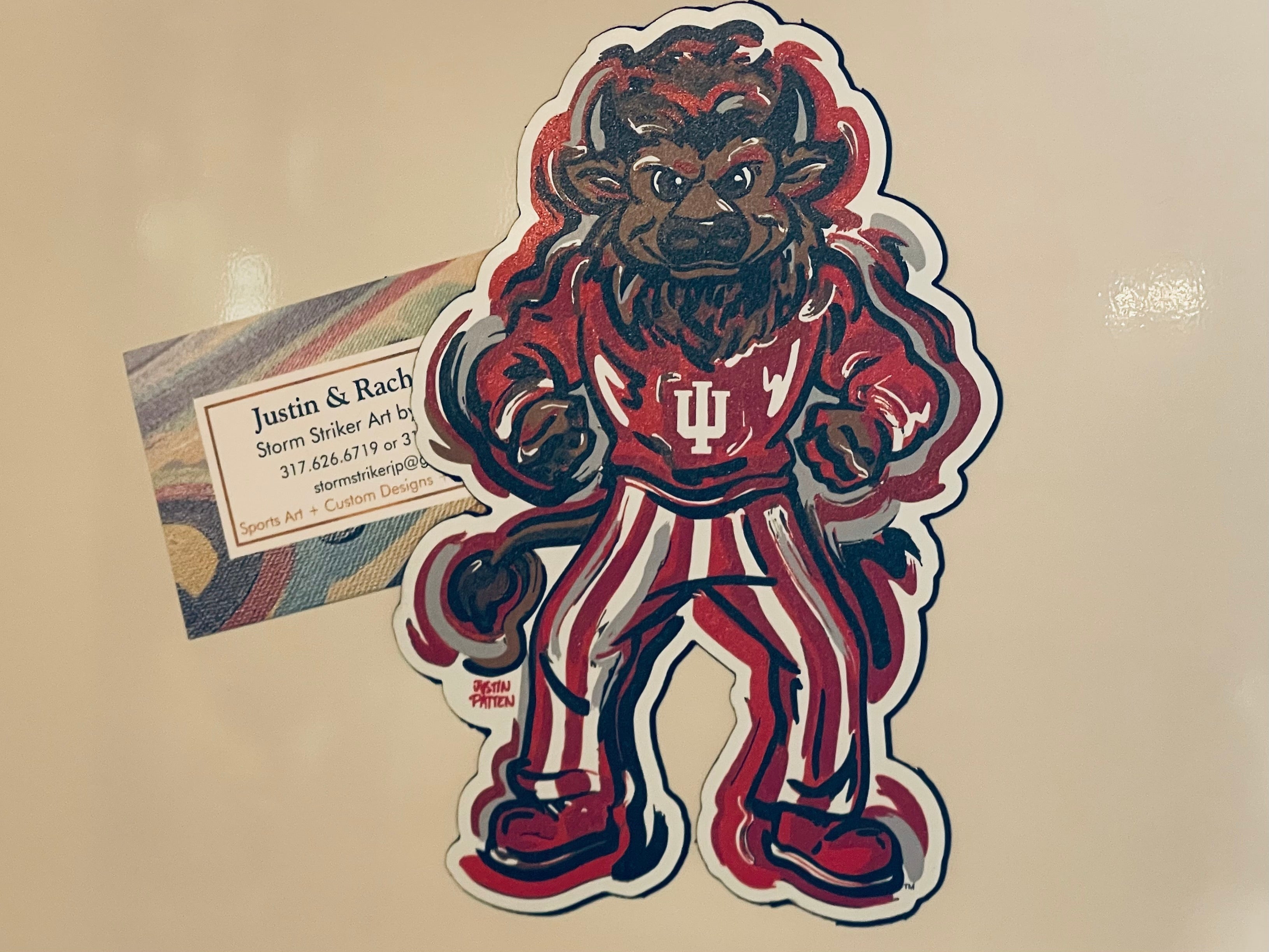 Indiana University Hoosier the Bison Magnet by Justin Patten (4"x6", Storm Striker Art, IU Bloomington)